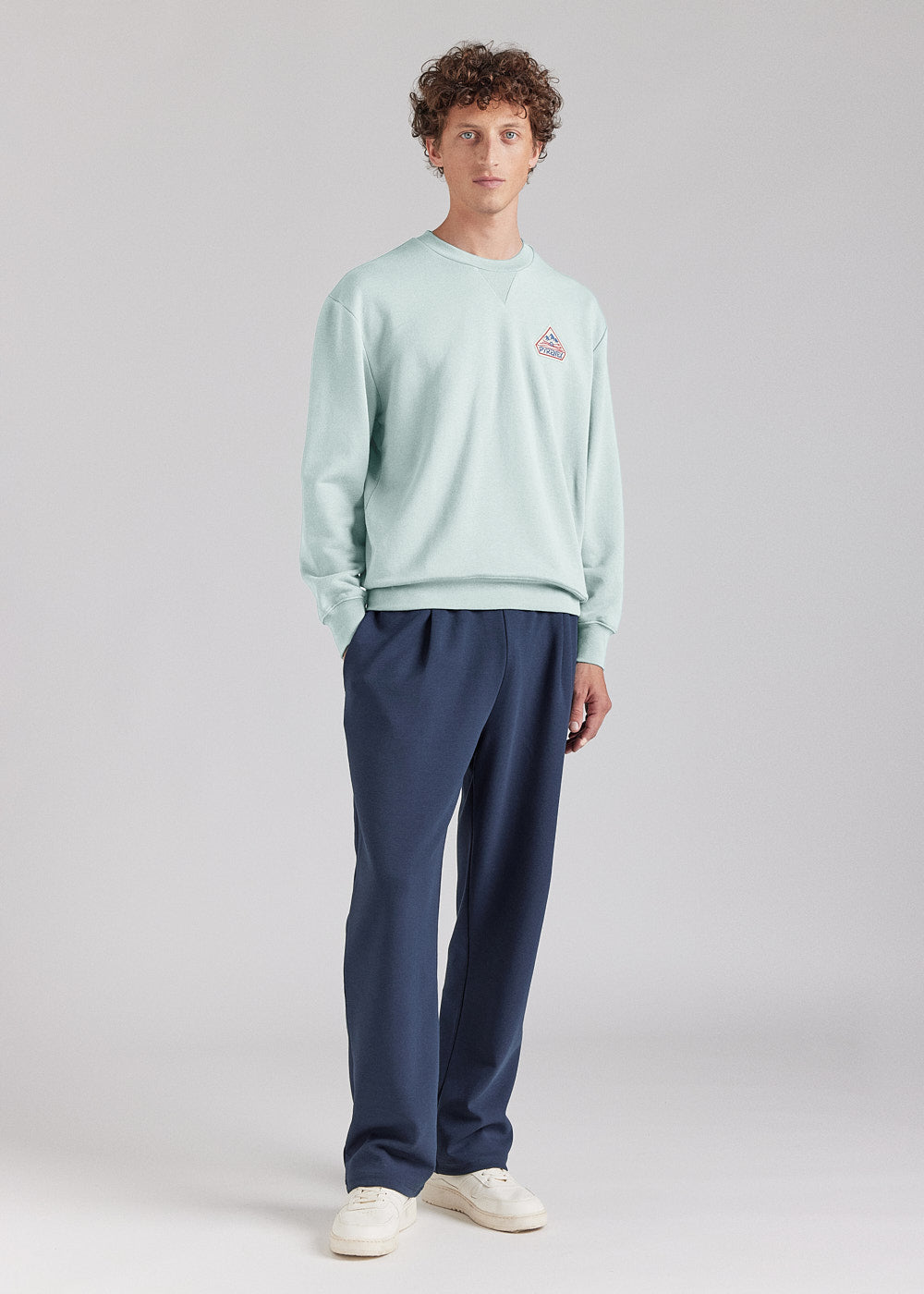 sweat-col-rond-unisexe-pyrenex-phase-en-coton-bio-pale-aqua image 3