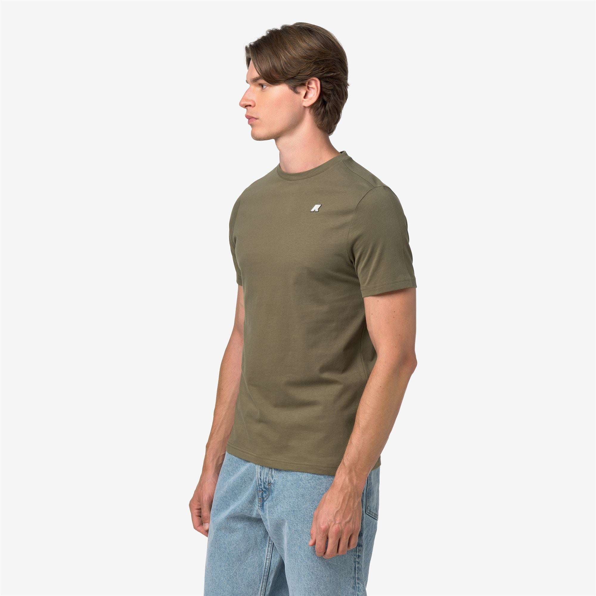 k-way-odom-jersey-peach-t-shirt-homme-green-army image 2