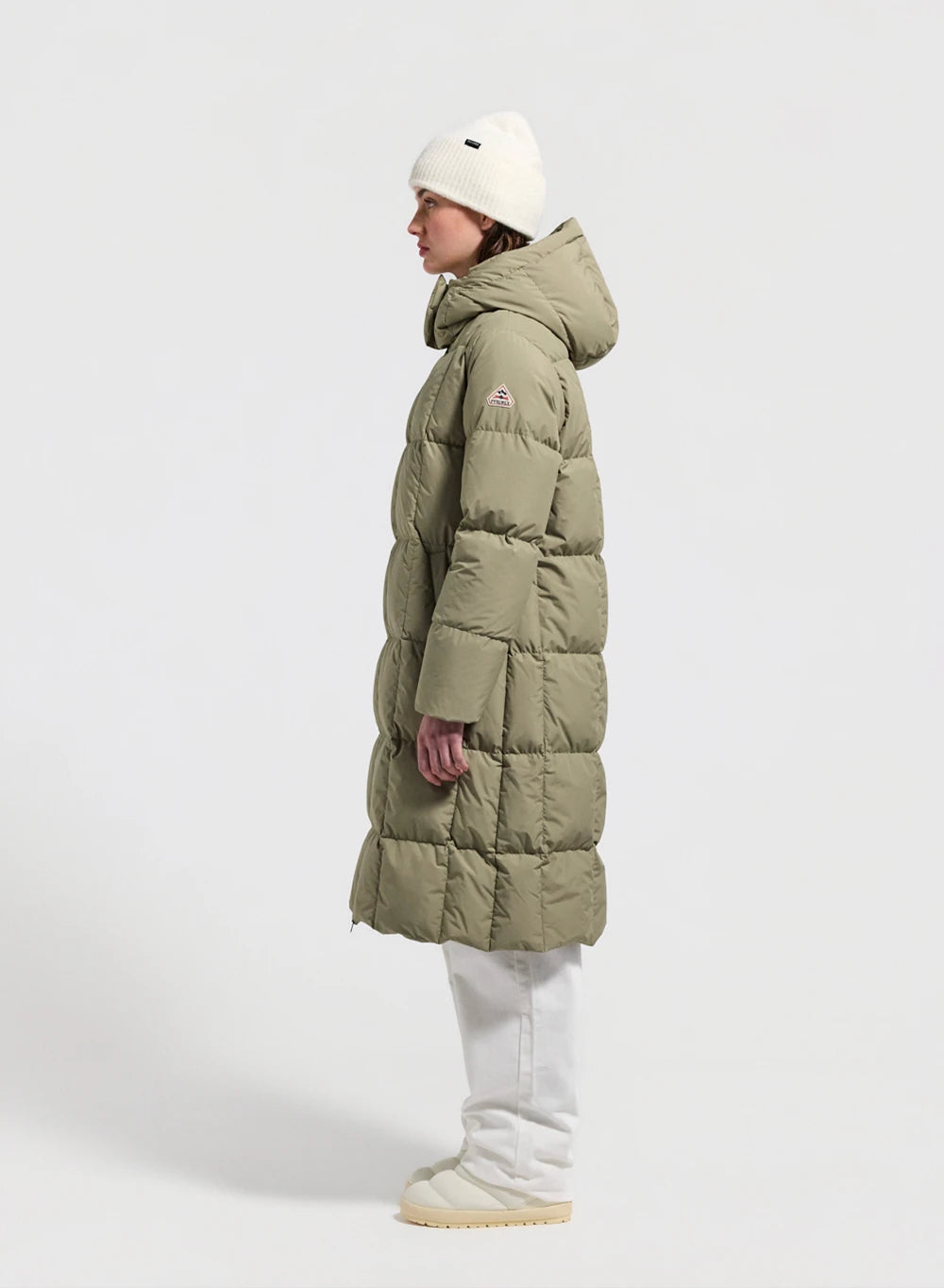 pyrenex-mystery-doudoune-hiver-longue-capuche-femme-kaki-clair image 3