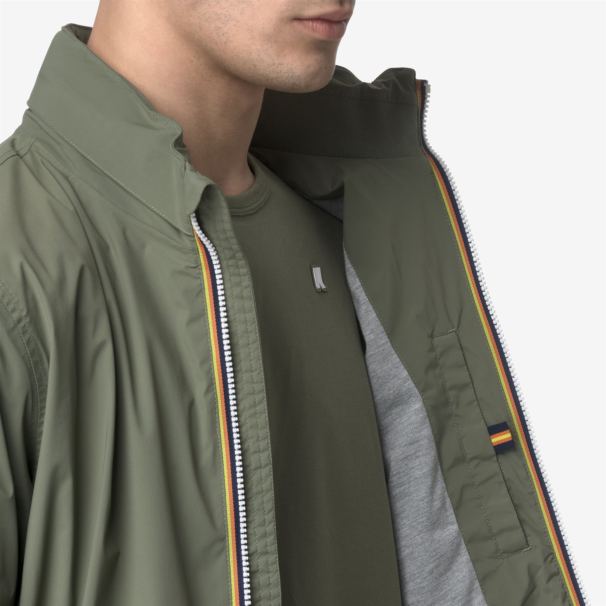 k-way-amaury-stretch-nylon-jersey-veste-courte-homme-green-lichen image 4