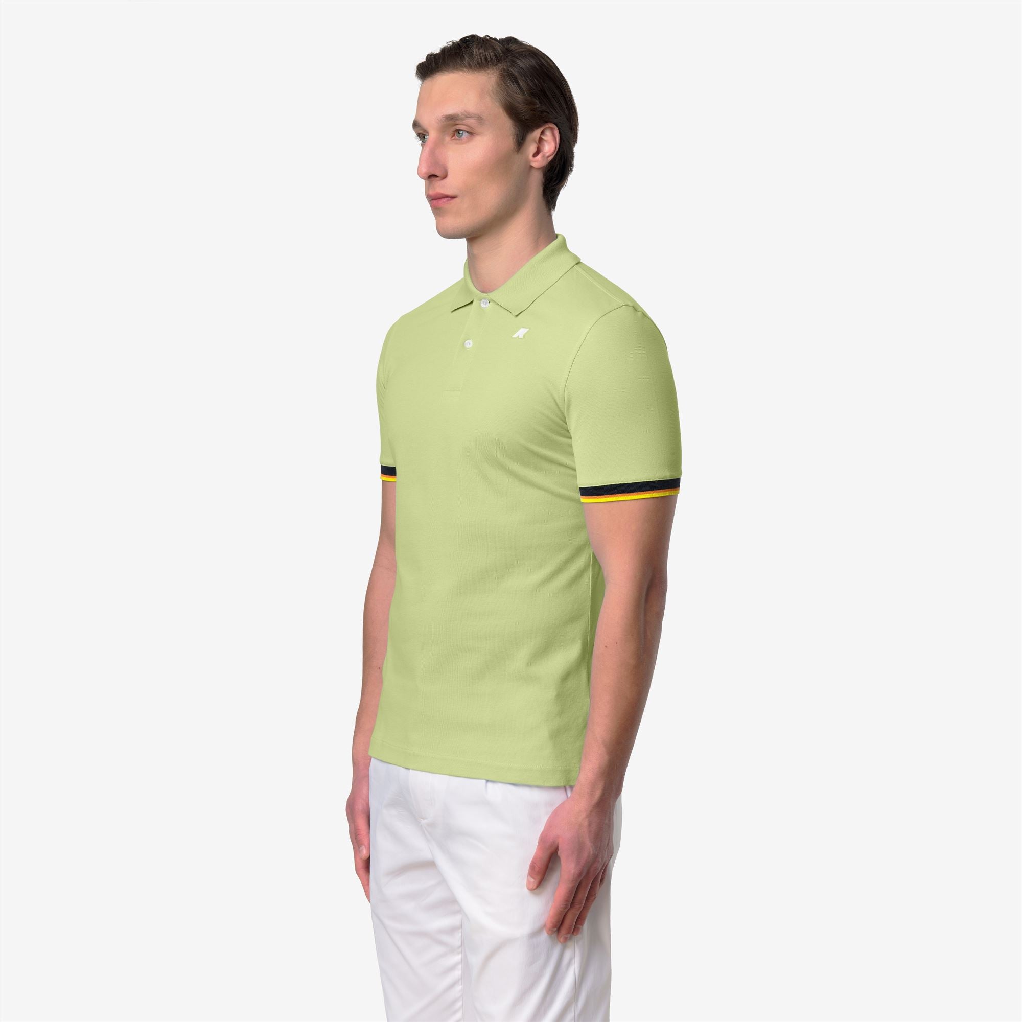 k-way-vincent-pique-slim-polo-homme-green-dk-lime image 2