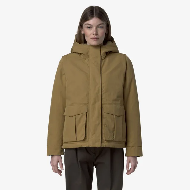 k-way-ideler-cotton-feel-parka-courte-femme-beige-seed-beige-fur image 1