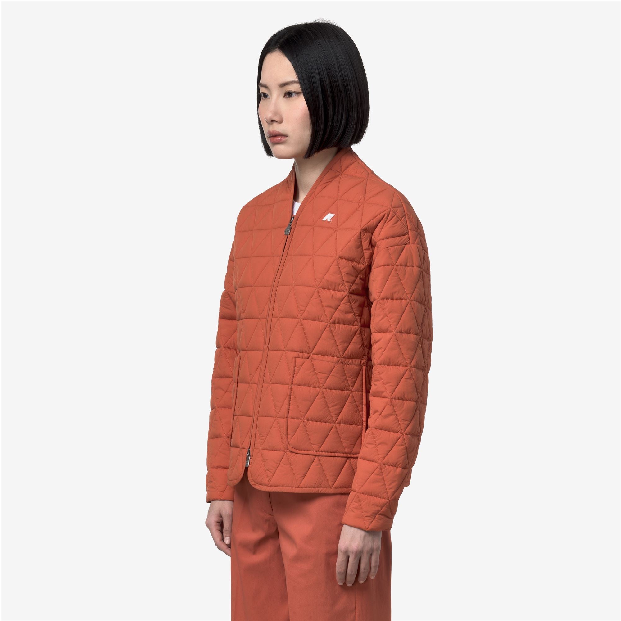 k-way-selime-diamond-quilted-warm-af-veste-mi-longue-matelass-e-femme-orange-bro image 2