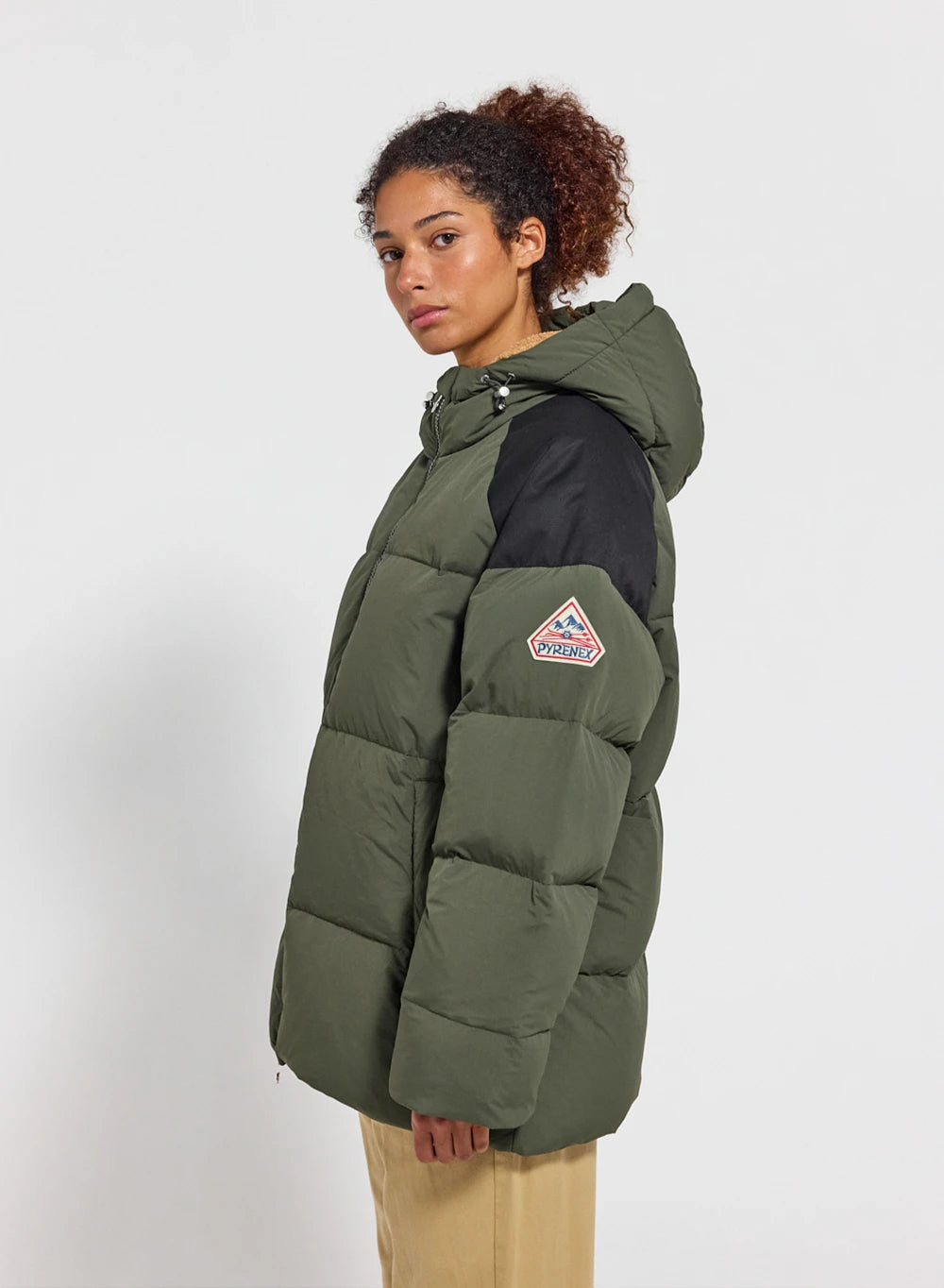 pyrenex-retro-sten-doudoune-unisexe-capuche-kaki-fonc image 6