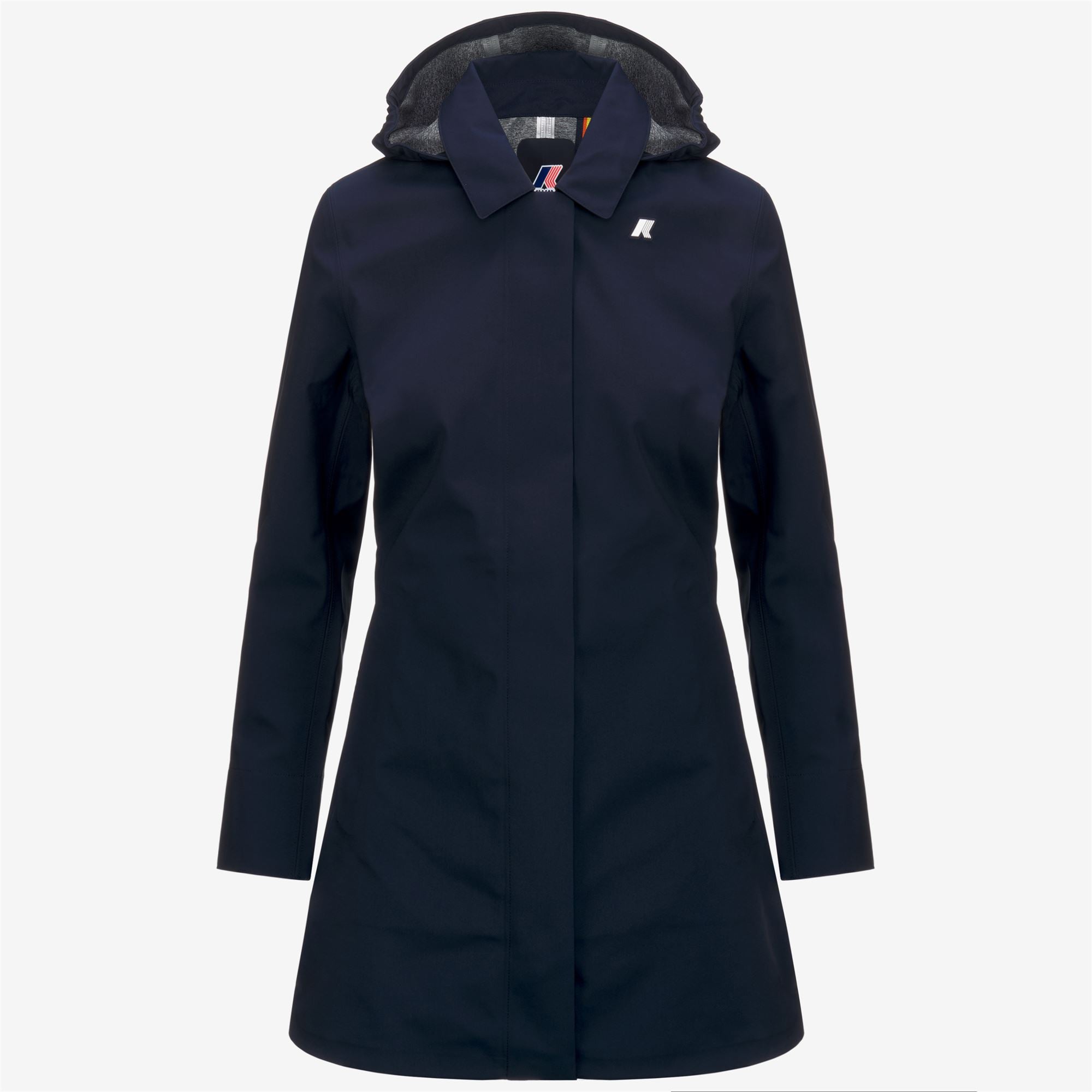 k-way-mathy-bonded-jersey-veste-mi-longue-trench-femme-blue-depth image 5