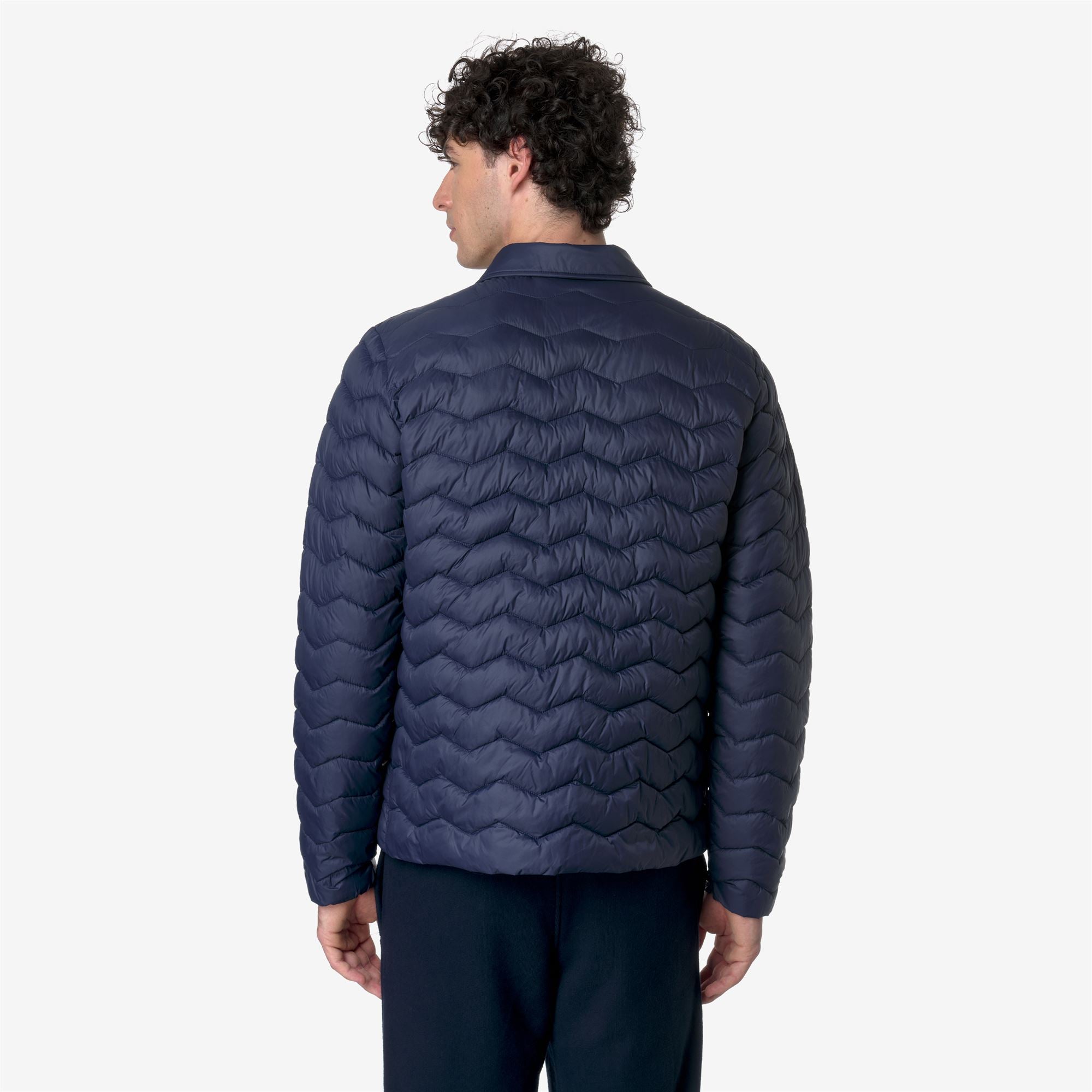 k-way-bruno-quilted-warm-veste-courte-homme-blue-depth image 3