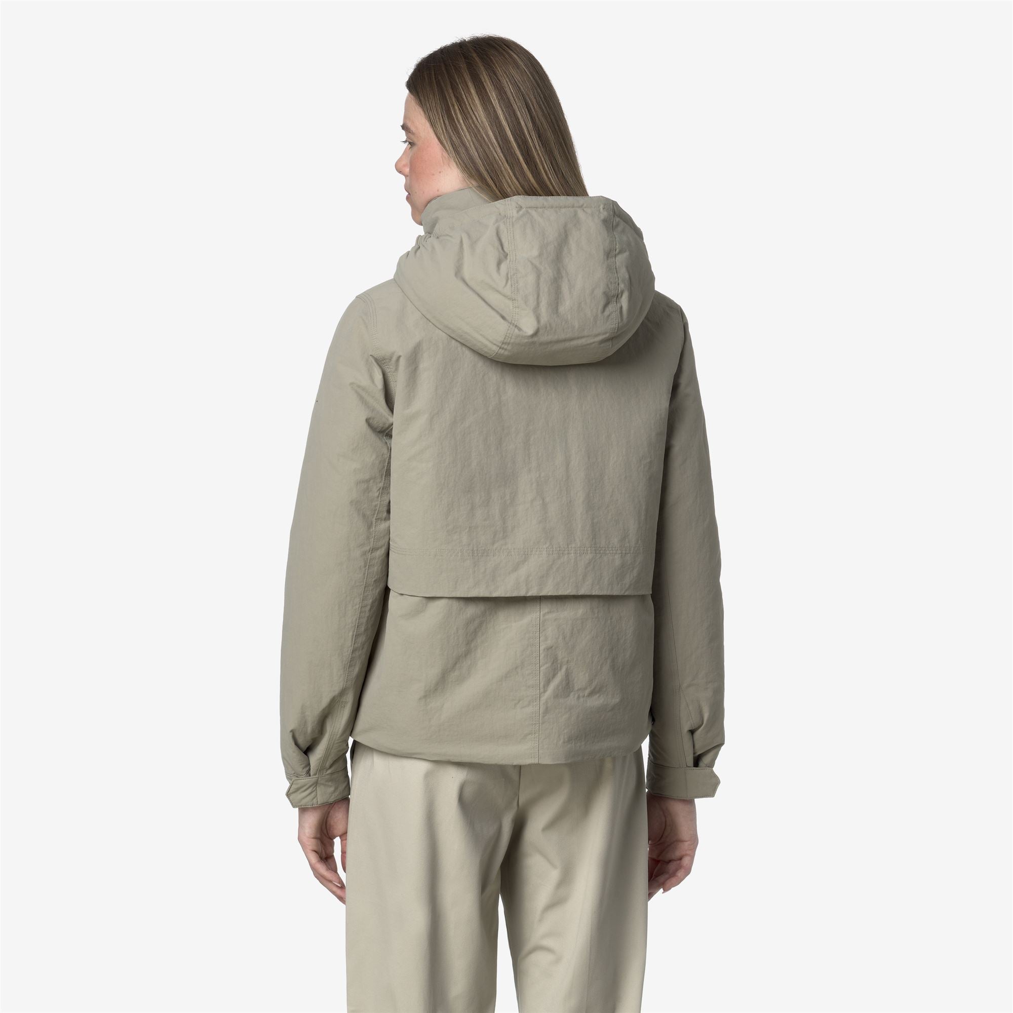 k-way-kali-warm-cotton-nylon-veste-courte-femme-green-oak image 3