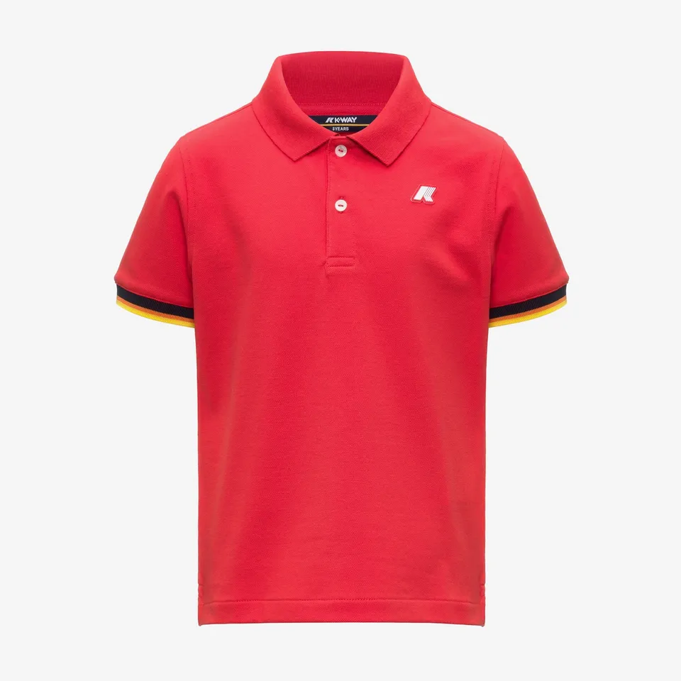 k-way-p-vincent-piqu-polo-gar-on-manches-courtes-red-poppy image 1