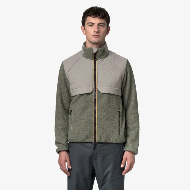 k-way-bornes-w-polar-veste-polaire-homme-green-oak image 1