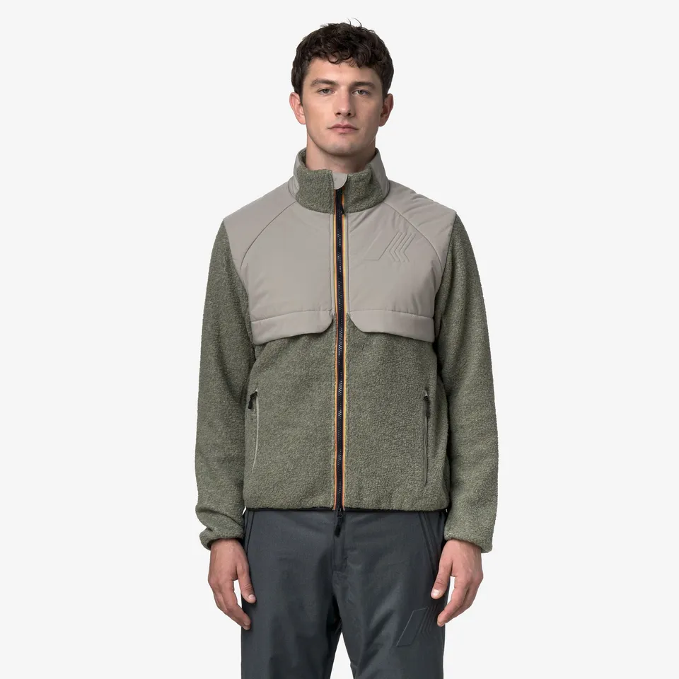 k-way-bornes-w-polar-veste-polaire-homme-green-oak image 1