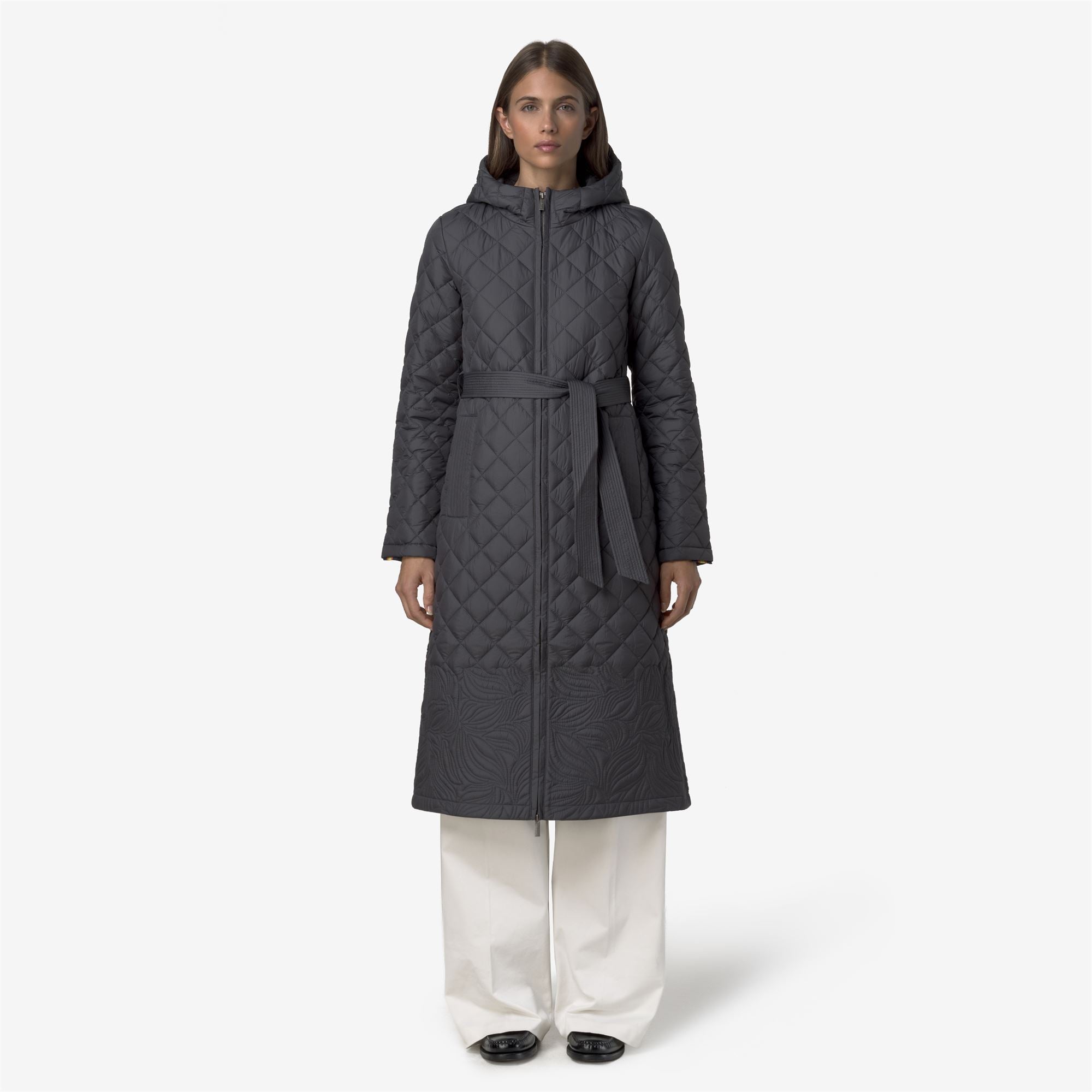 k-way-adelaid-premium-warm-veste-longue-femme-grey-shadow image 1