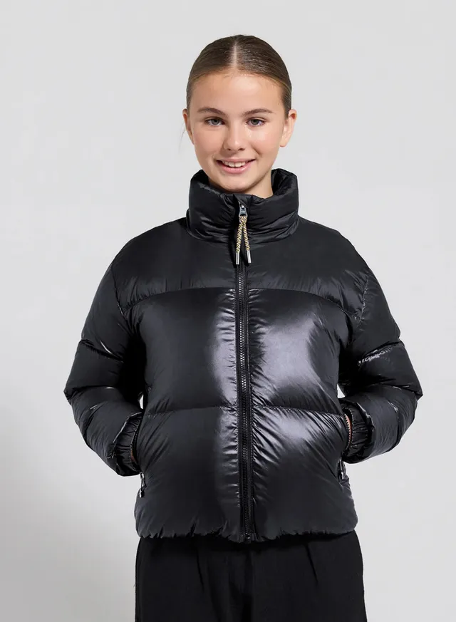 pyrenex-goldin-doudoune-brillante-fille-noire-crop image 1