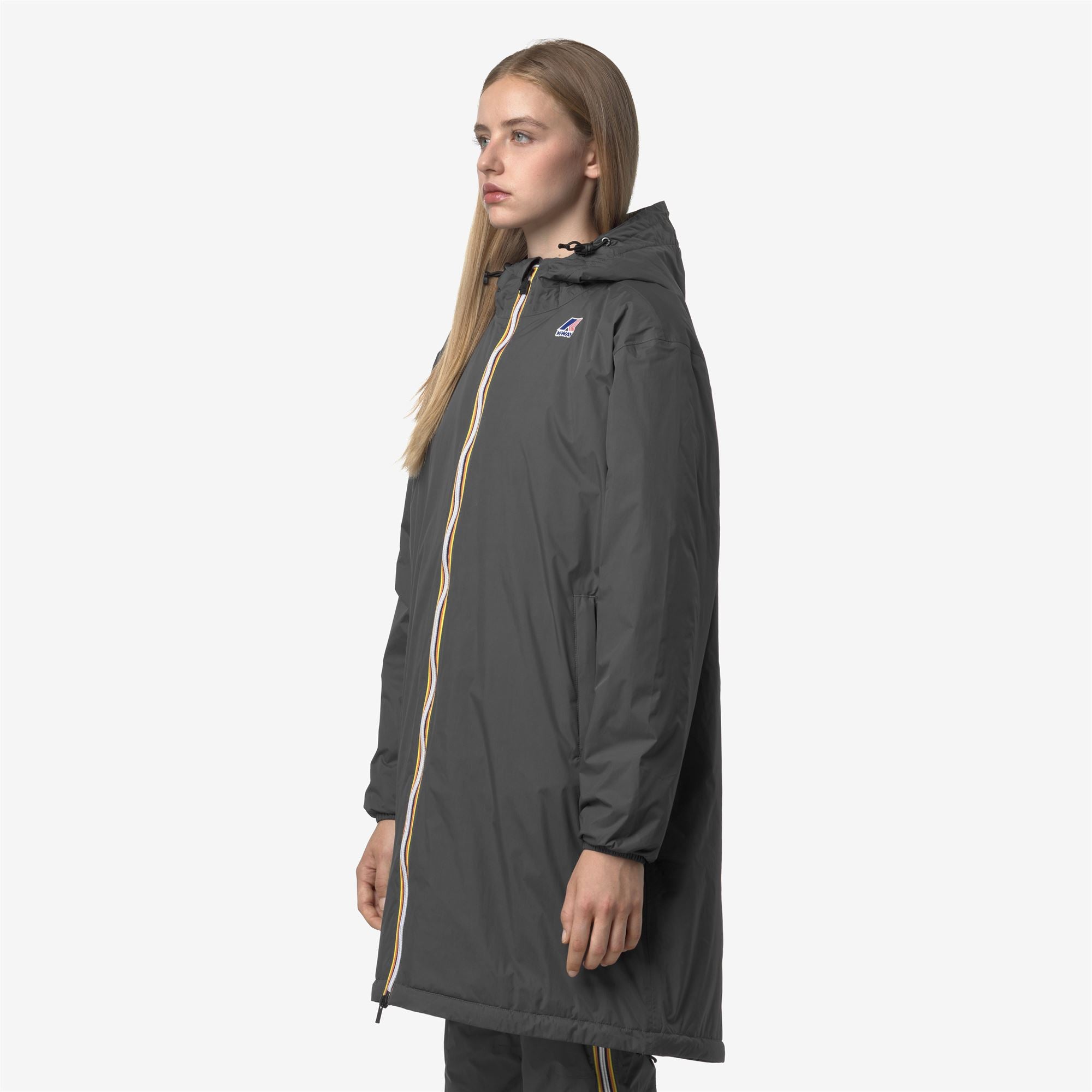 k-way-le-vrai-4-0-eiffel-east-warm-manteau-pluie-3-4-unisexe-grey-shadow-dk image 3