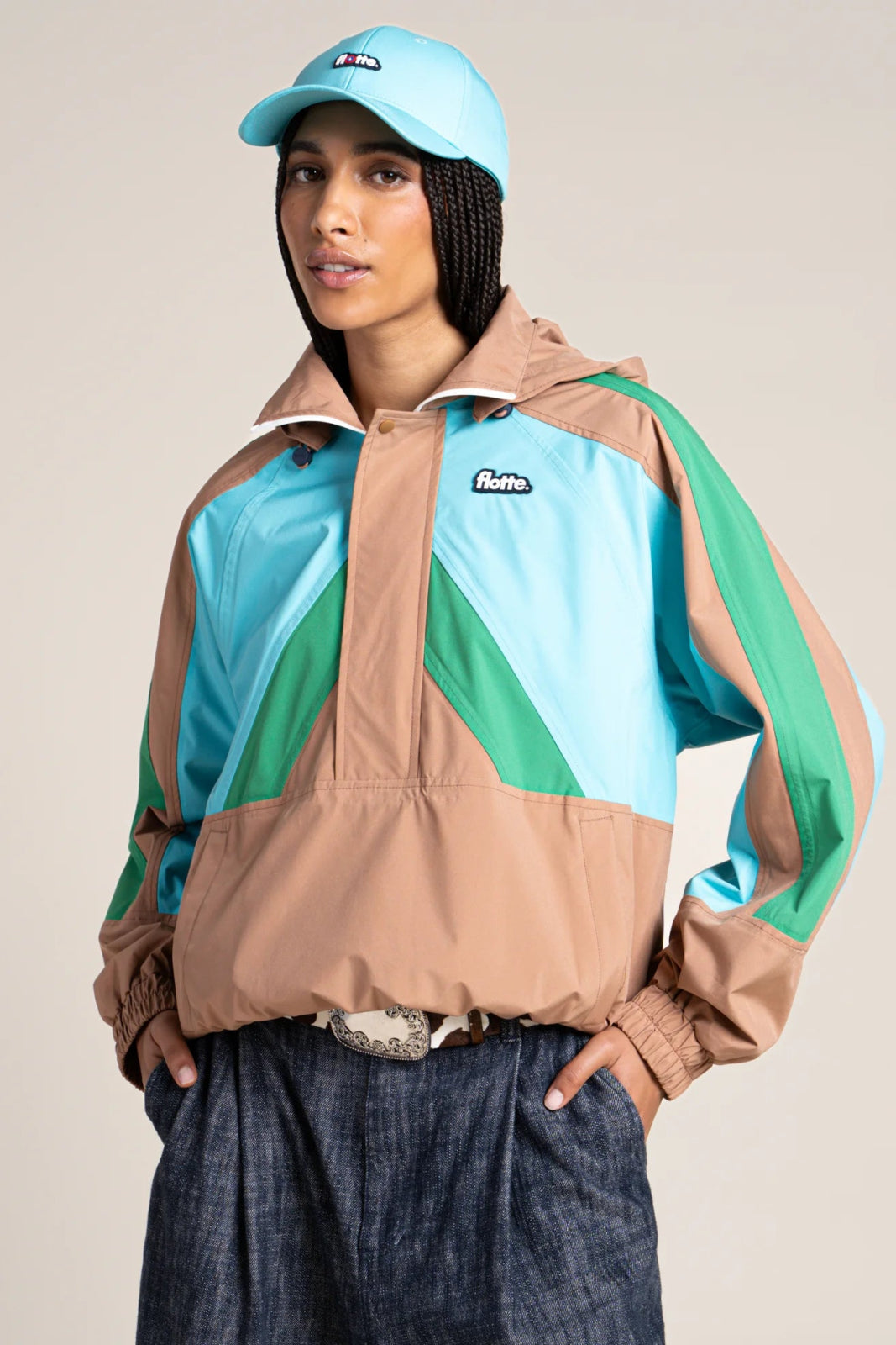 flotte-abbesses-veste-imperm-able-courte-tricolore-argile-bleu-roi image 7