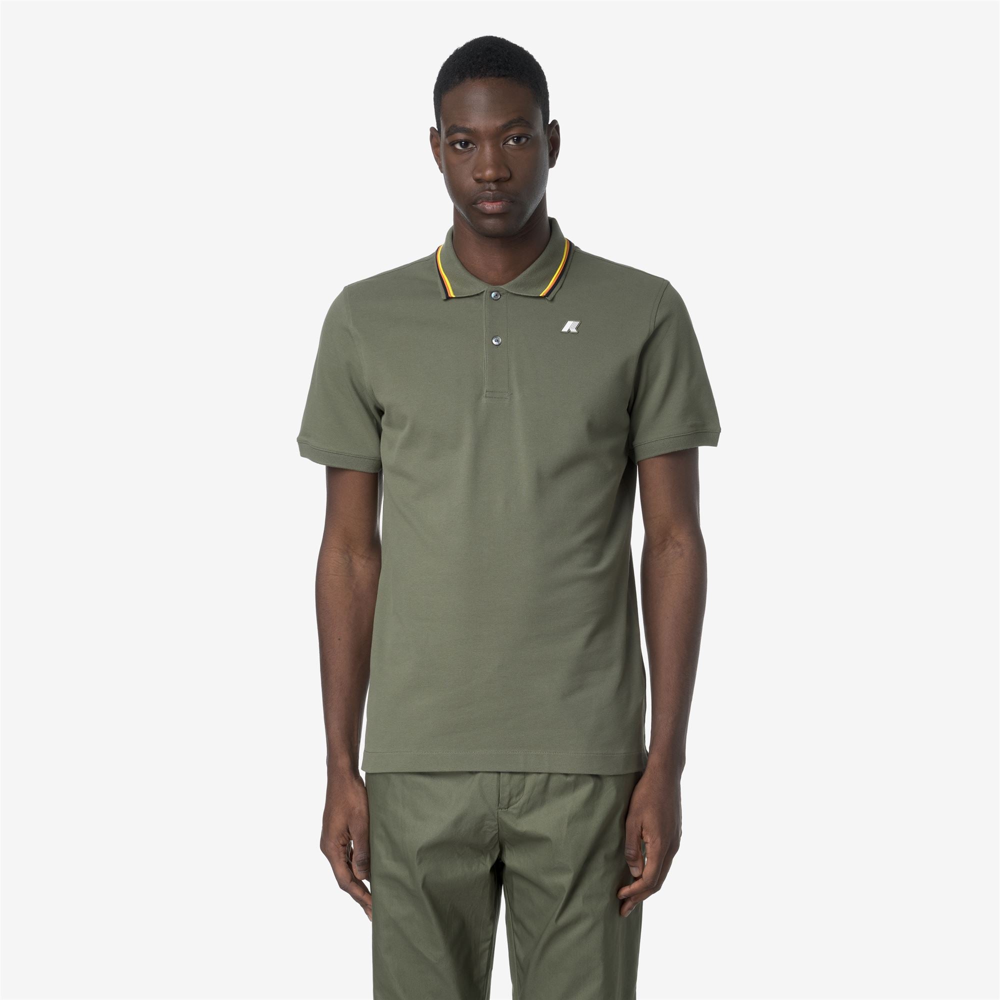 k-way-jud-pique-slim-polo-homme-green-lichen image 1