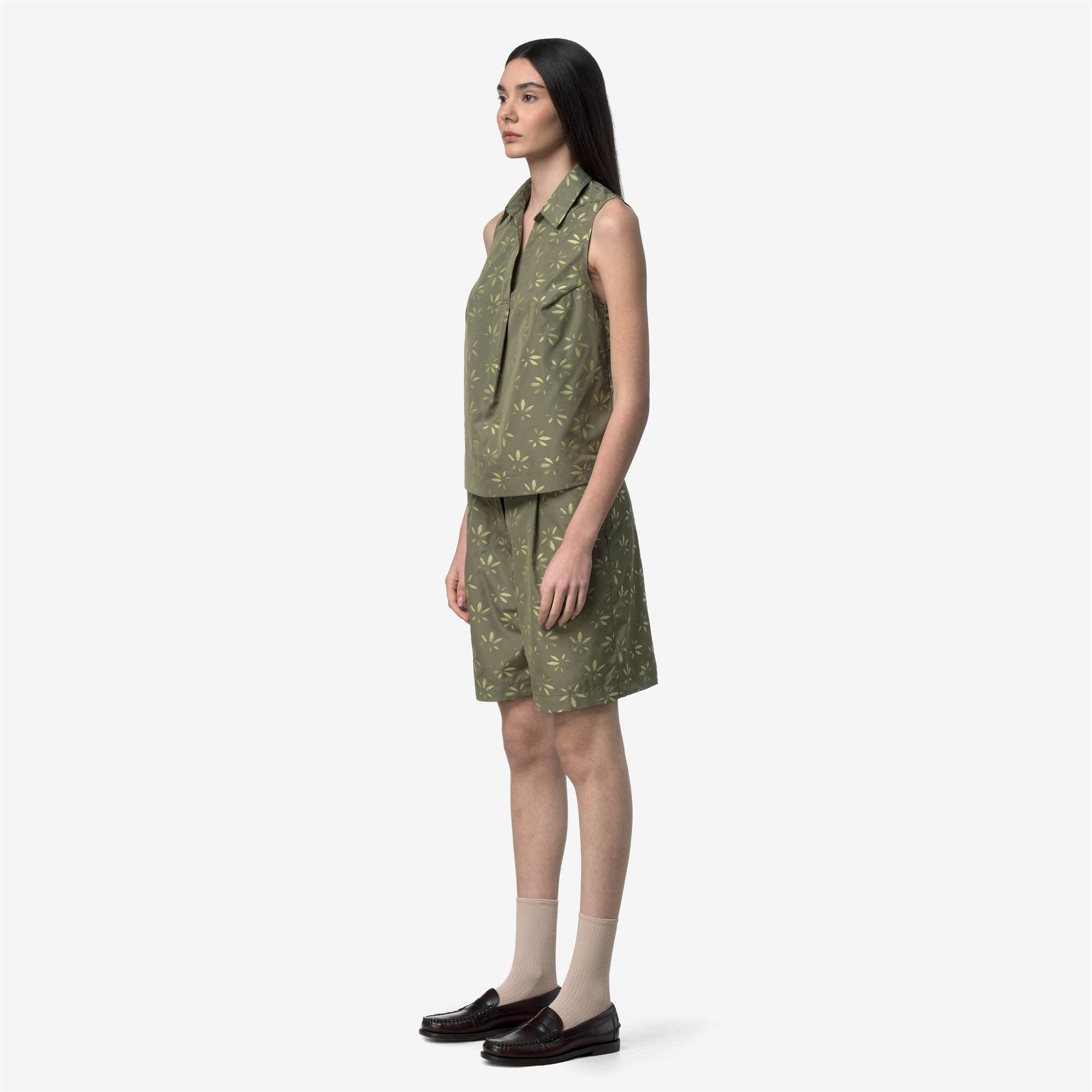 k-way-anty-emby-jacquard-haut-femme-green-lime-jacquard image 2