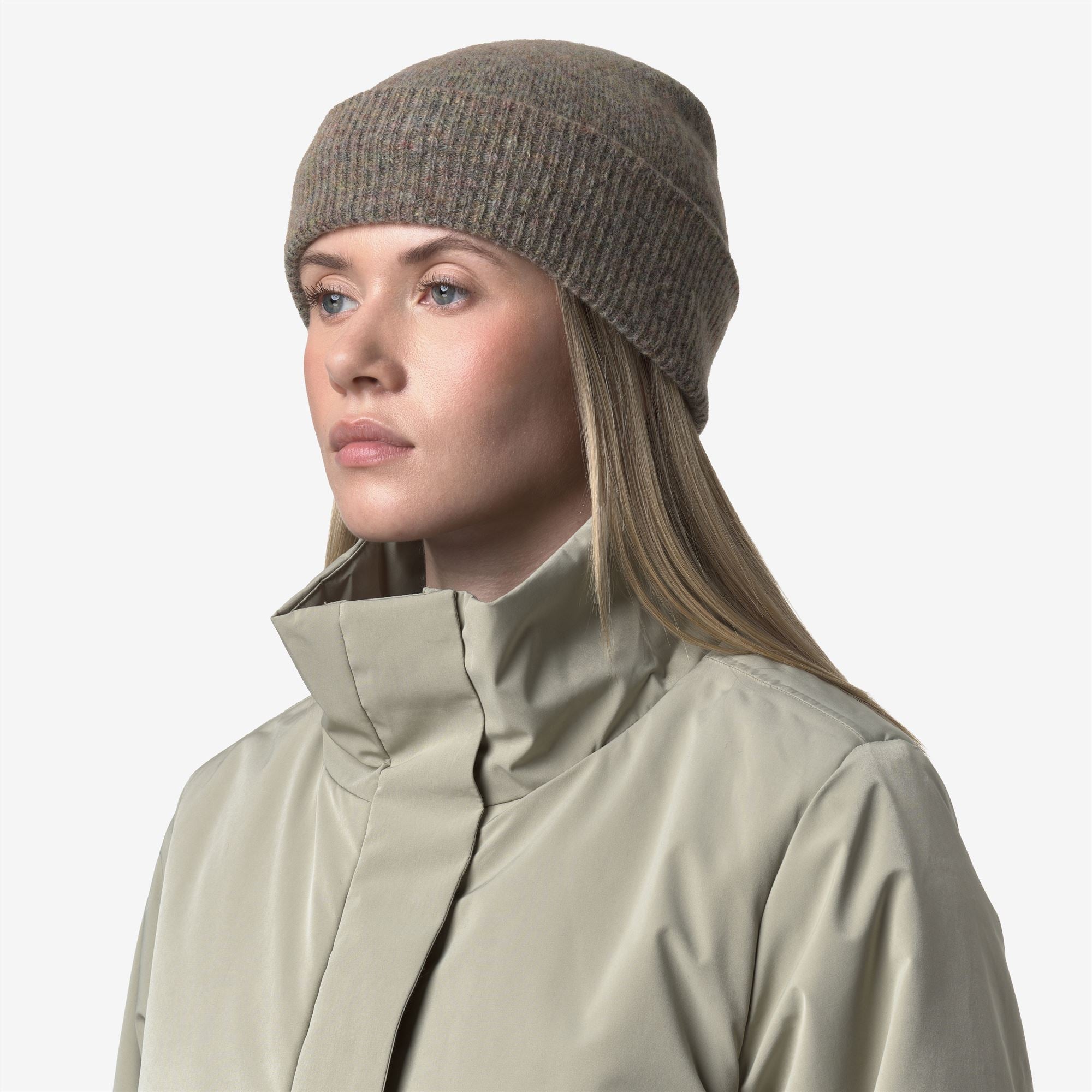 k-way-brice-wool-stretch-bonnet-femme-pink-dust-mix image 1
