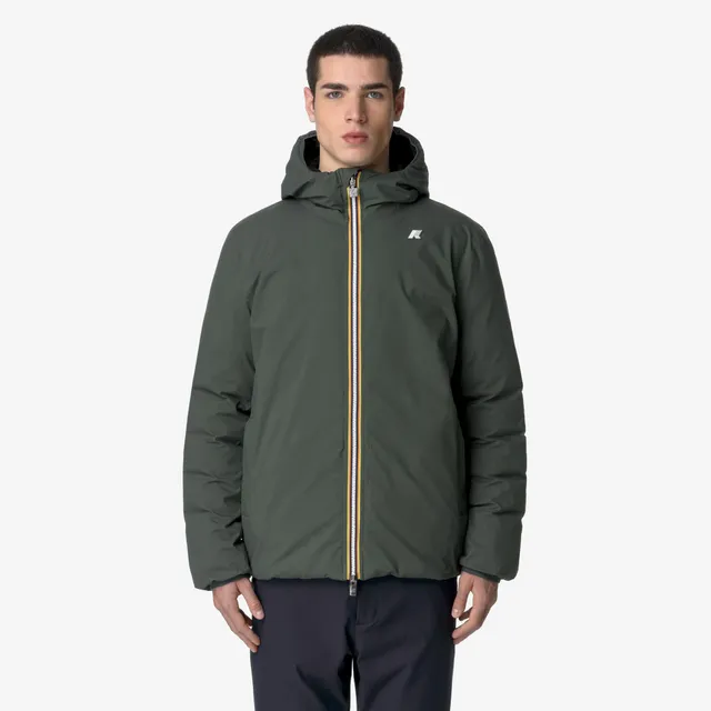 k-way-jack-st-thermo-double-veste-court-r-versible-homme-green-blackish-black-pu image 1