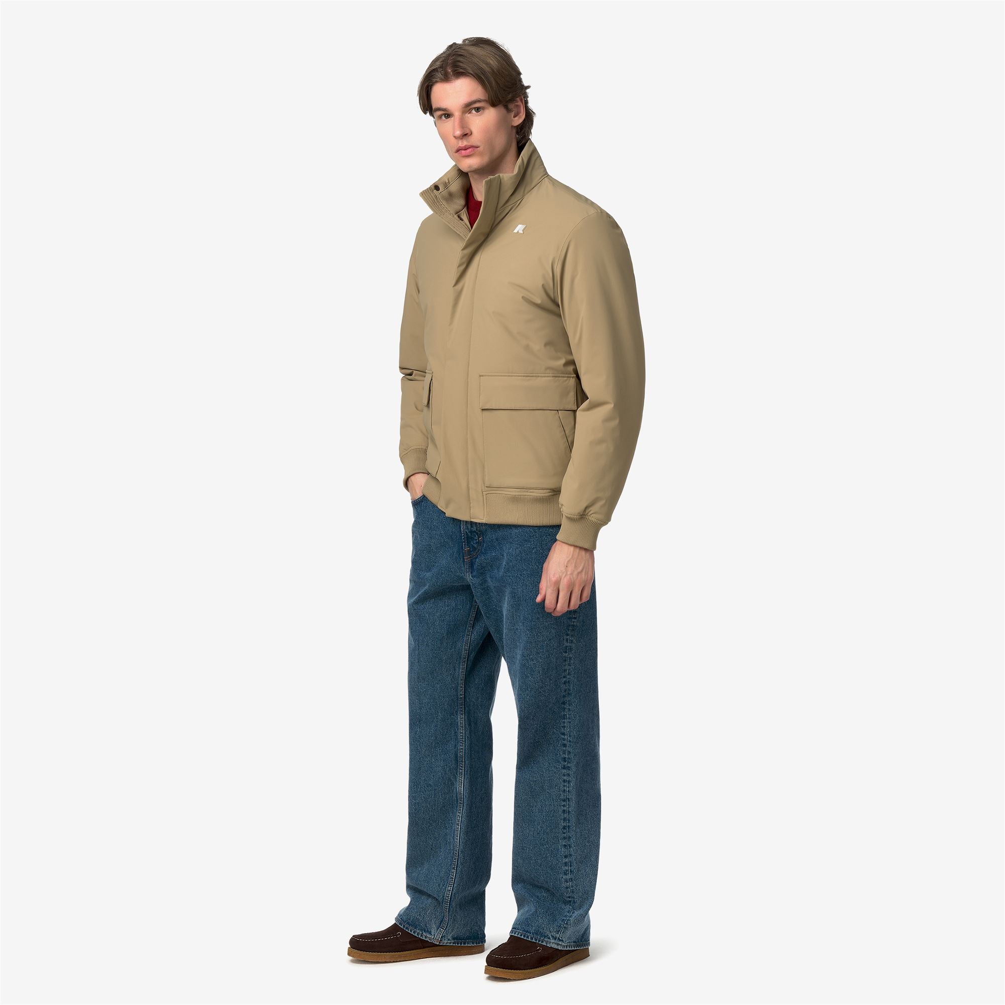 k-way-herve-st-warm-veste-marin-mi-saison-homme-beige-khaki image 4