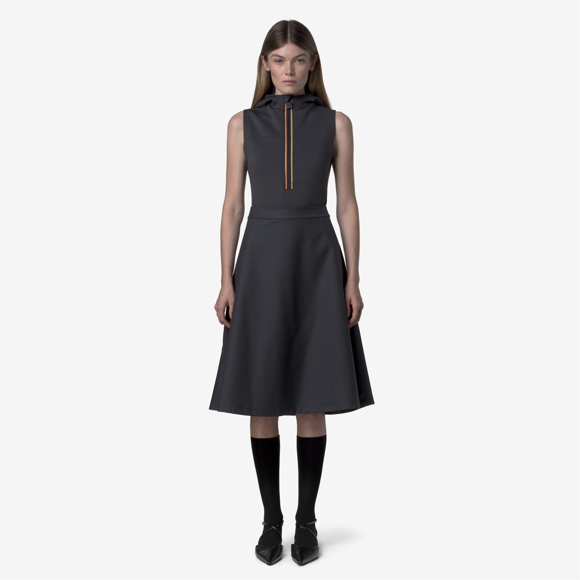k-way-sherry-wool-shiny-twill-jupe-midi-femme-blue-night image 1