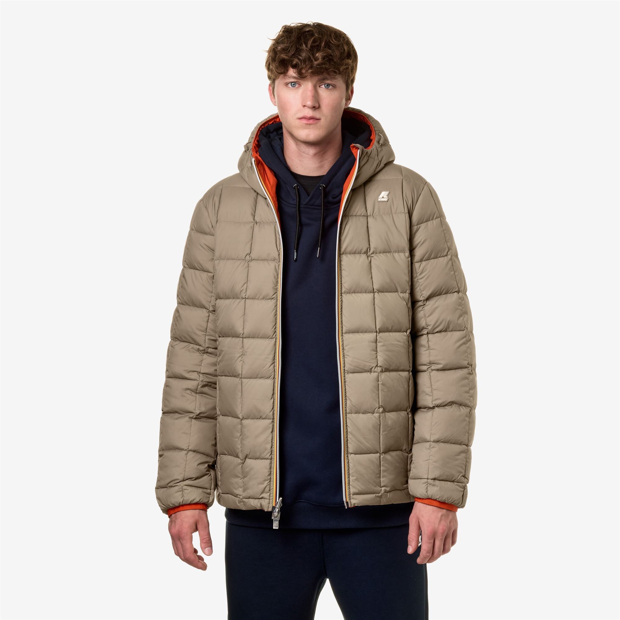 k-way-jack-st-thermo-double-veste-court-homme-orange-p-beige-t image 4