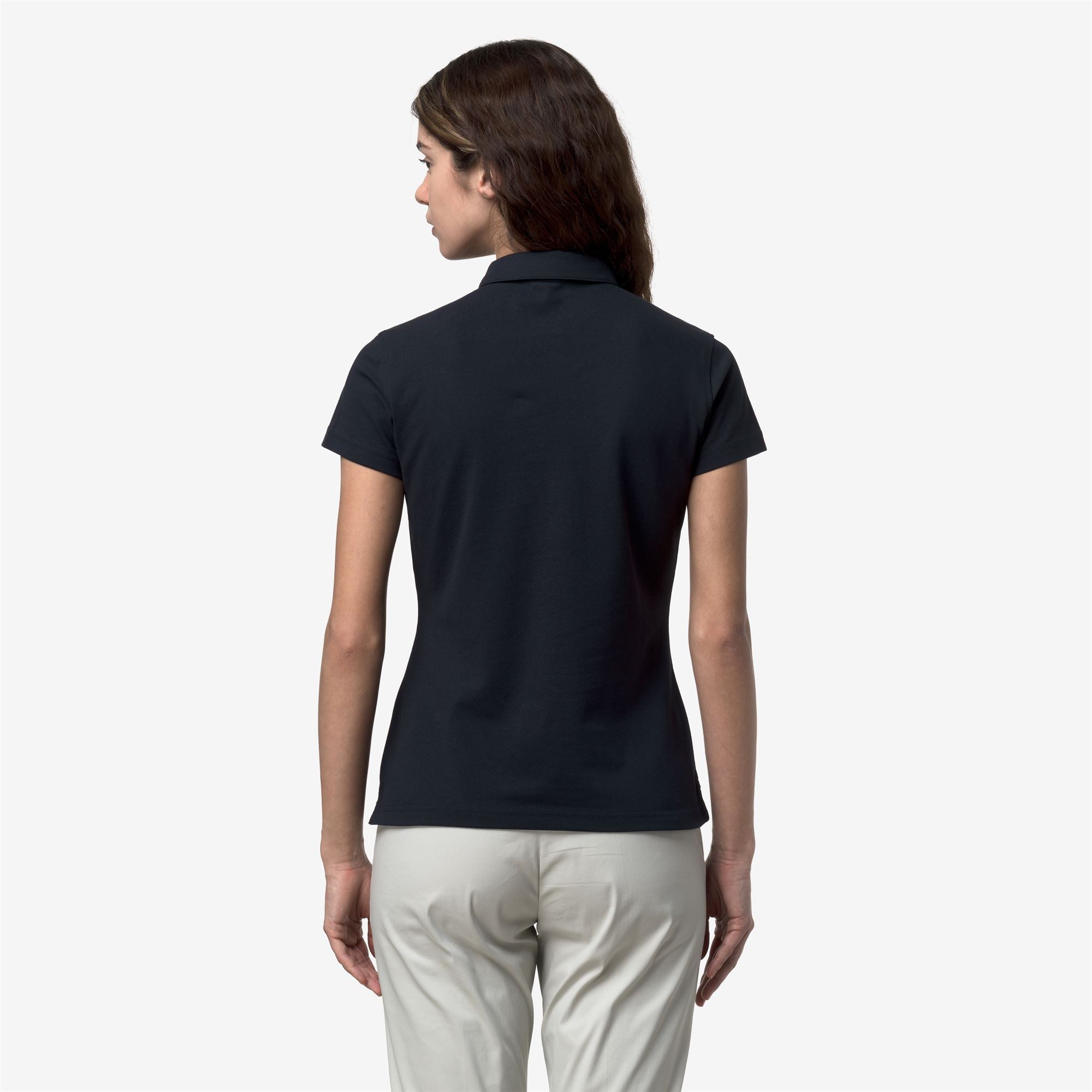 k-way-amedea-pique-slim-polo-femme-blue-depth image 3