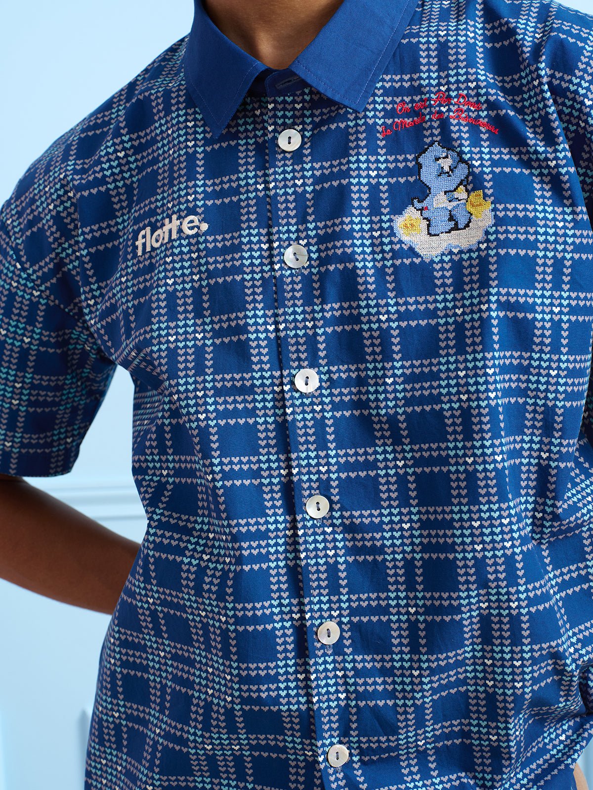 flotte-tomasi-chemise-en-popeline-bisounours-bleu-indigo image 4