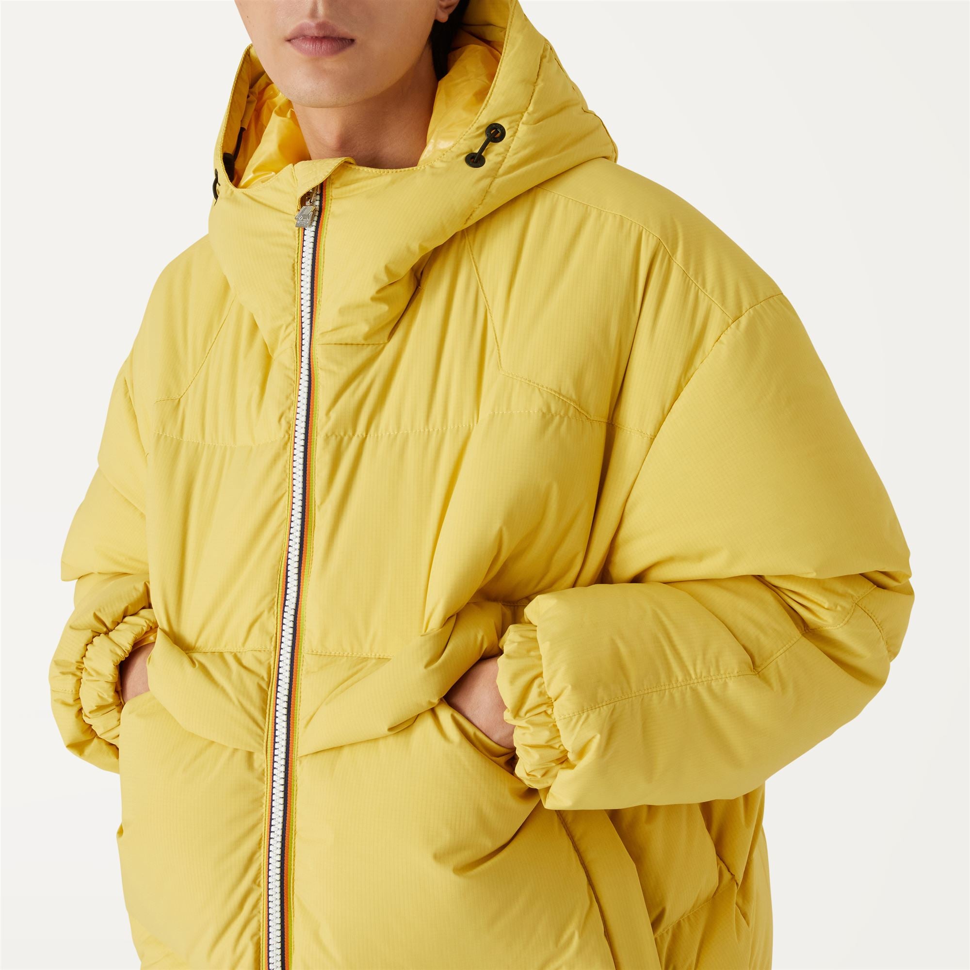 k-way-clauden-2-1-amiable-veste-mi-longue-homme-yellow-gold image 4