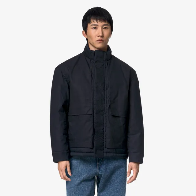 k-way-cargi-wax-cotton-nylon-veste-court-homme-blue-depth image 1