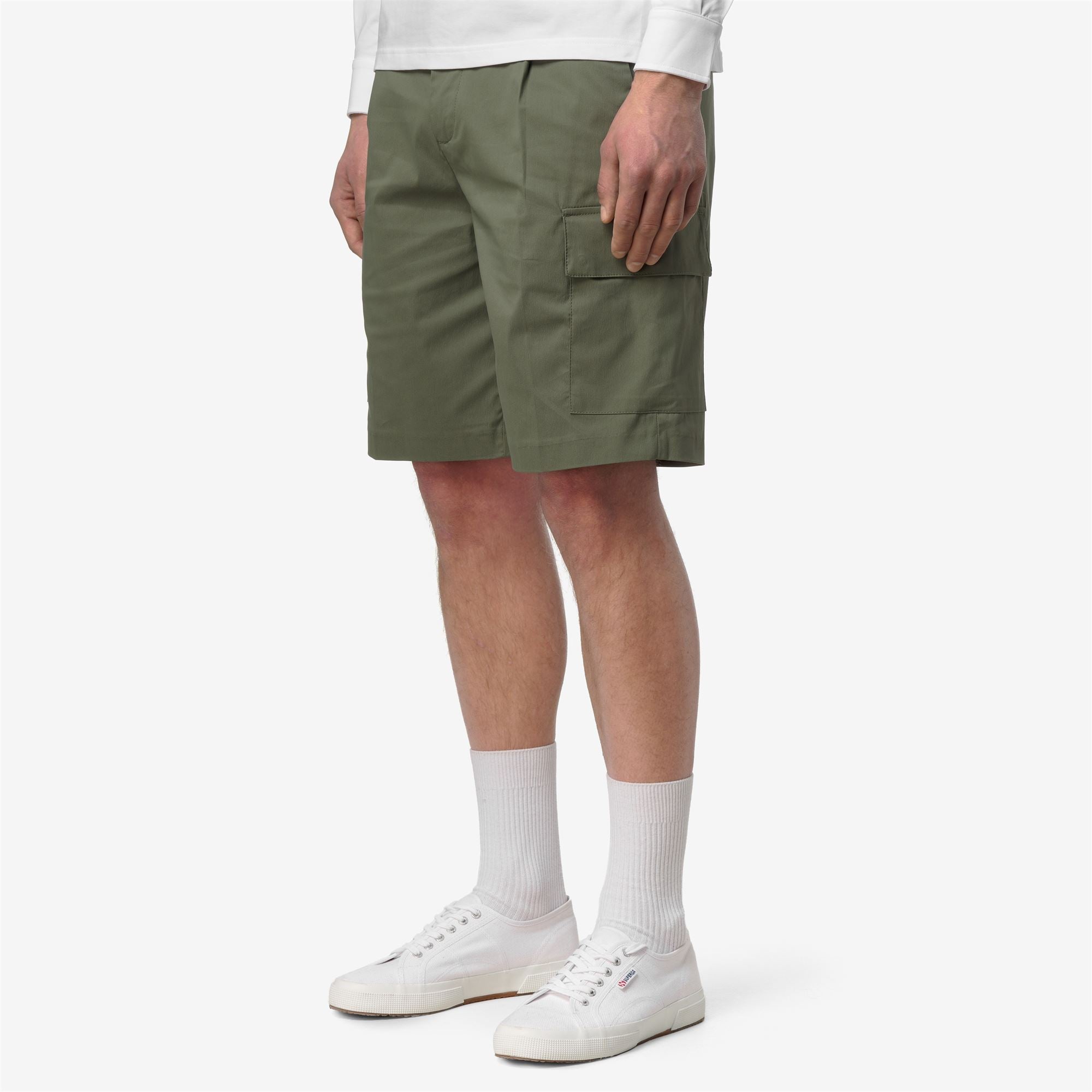 k-way-serje-twill-tech-short-cargo-homme-green-lichen image 2