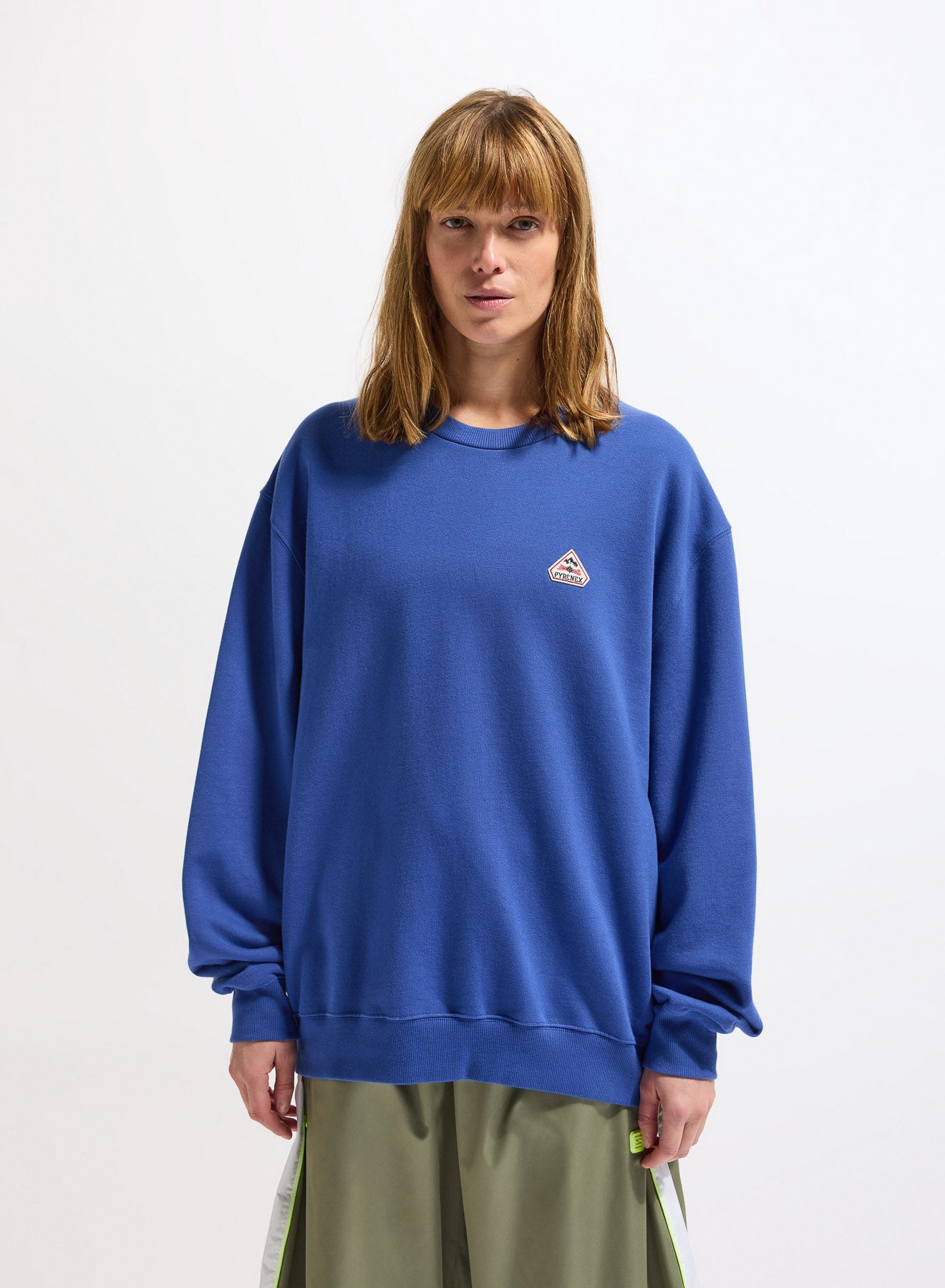 pyrenex-phase-sweat-col-rond-unisexe-coton-bio-bleu-lectrique image 2
