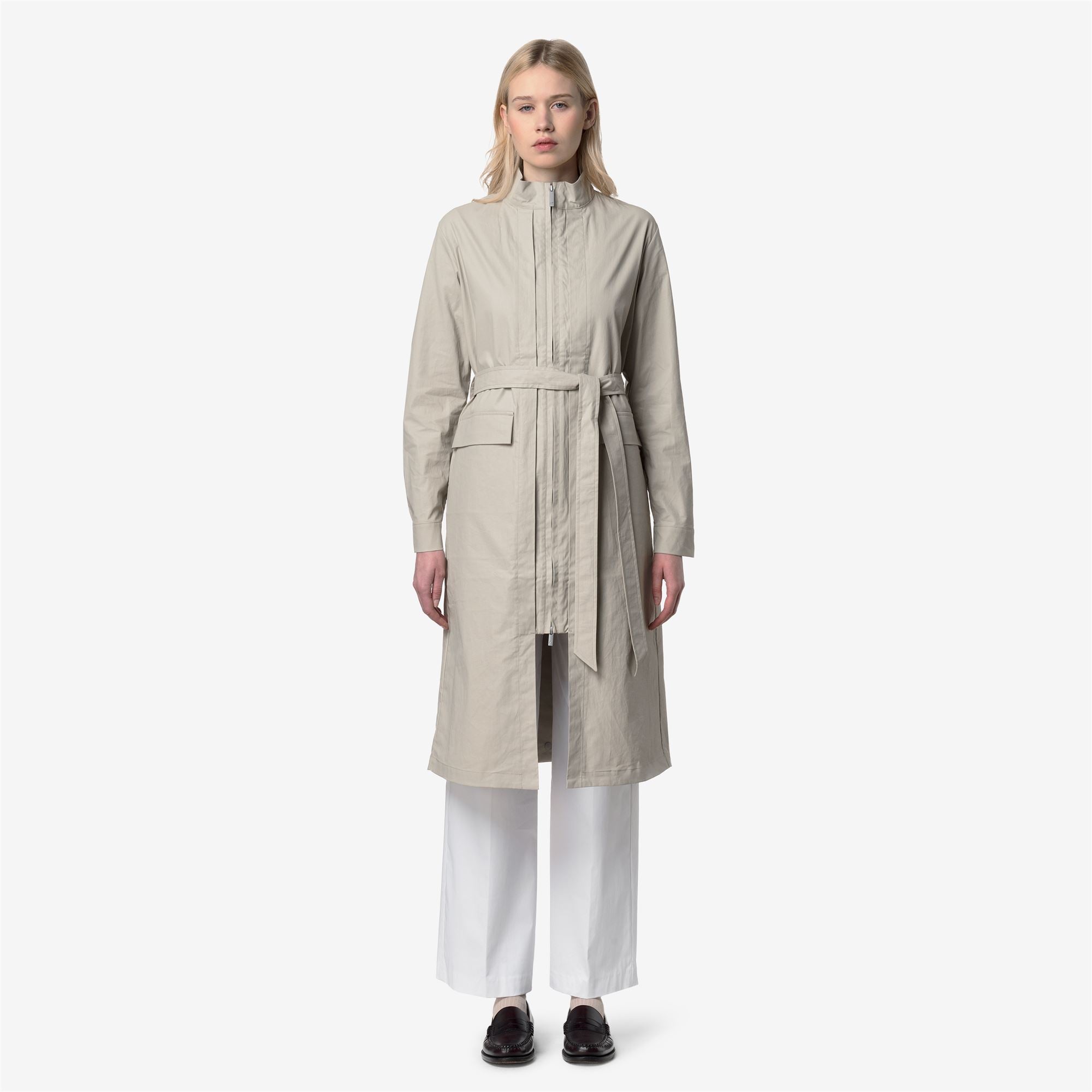 k-way-horien-natural-blend-veste-longue-femme-beige-lt-combo image 1
