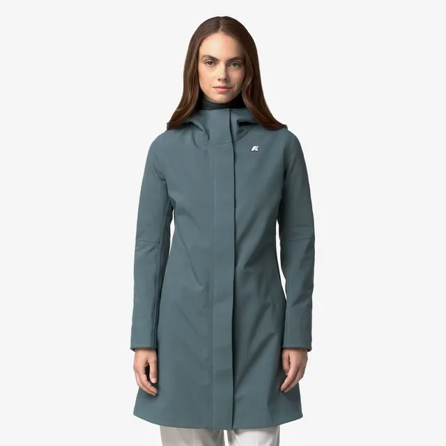 k-way-stephy-bonded-veste-3-4-femme-green-balsam-blue-depth image 1