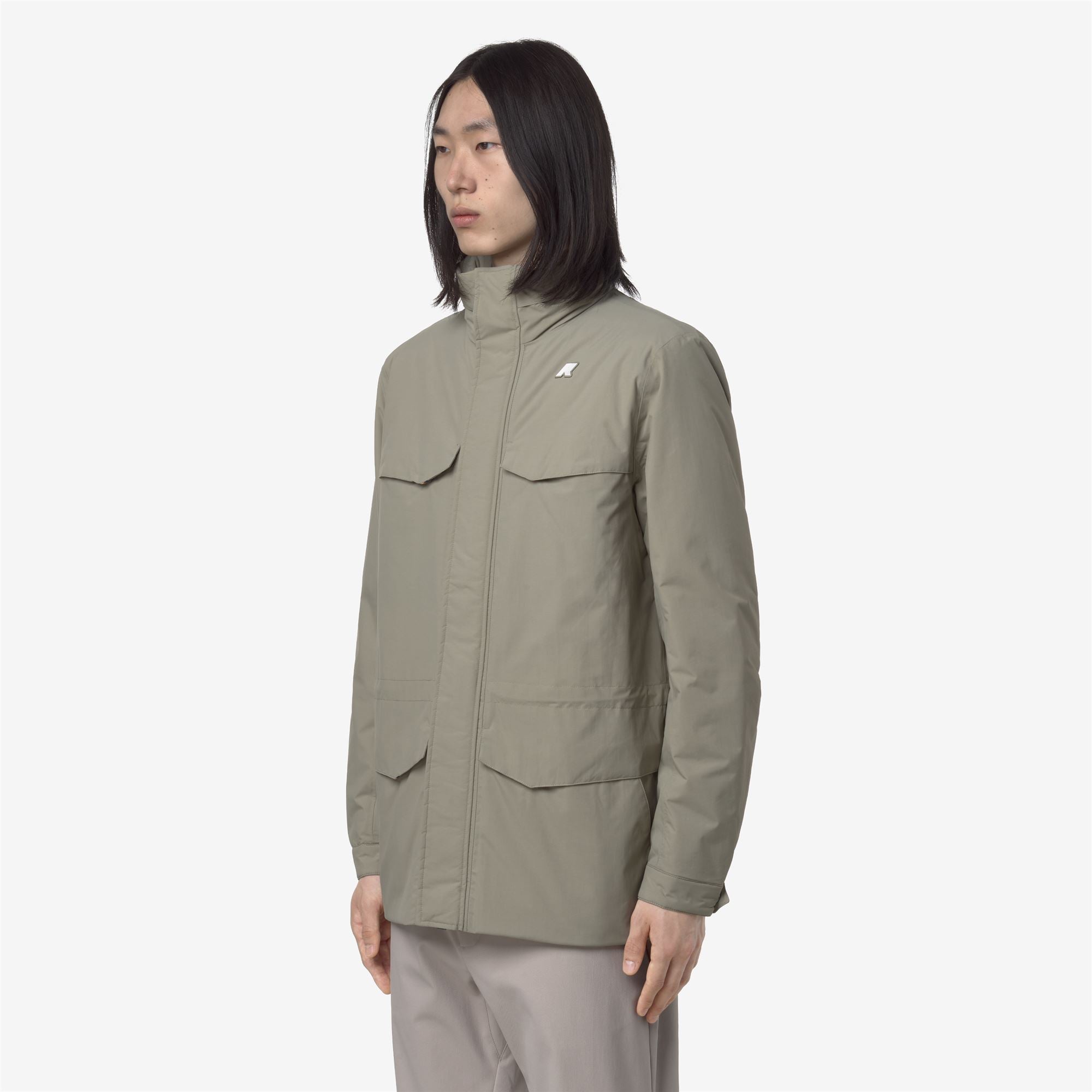 k-way-manuel-warm-ottoman-veste-mi-longue-homme-green-oak image 2