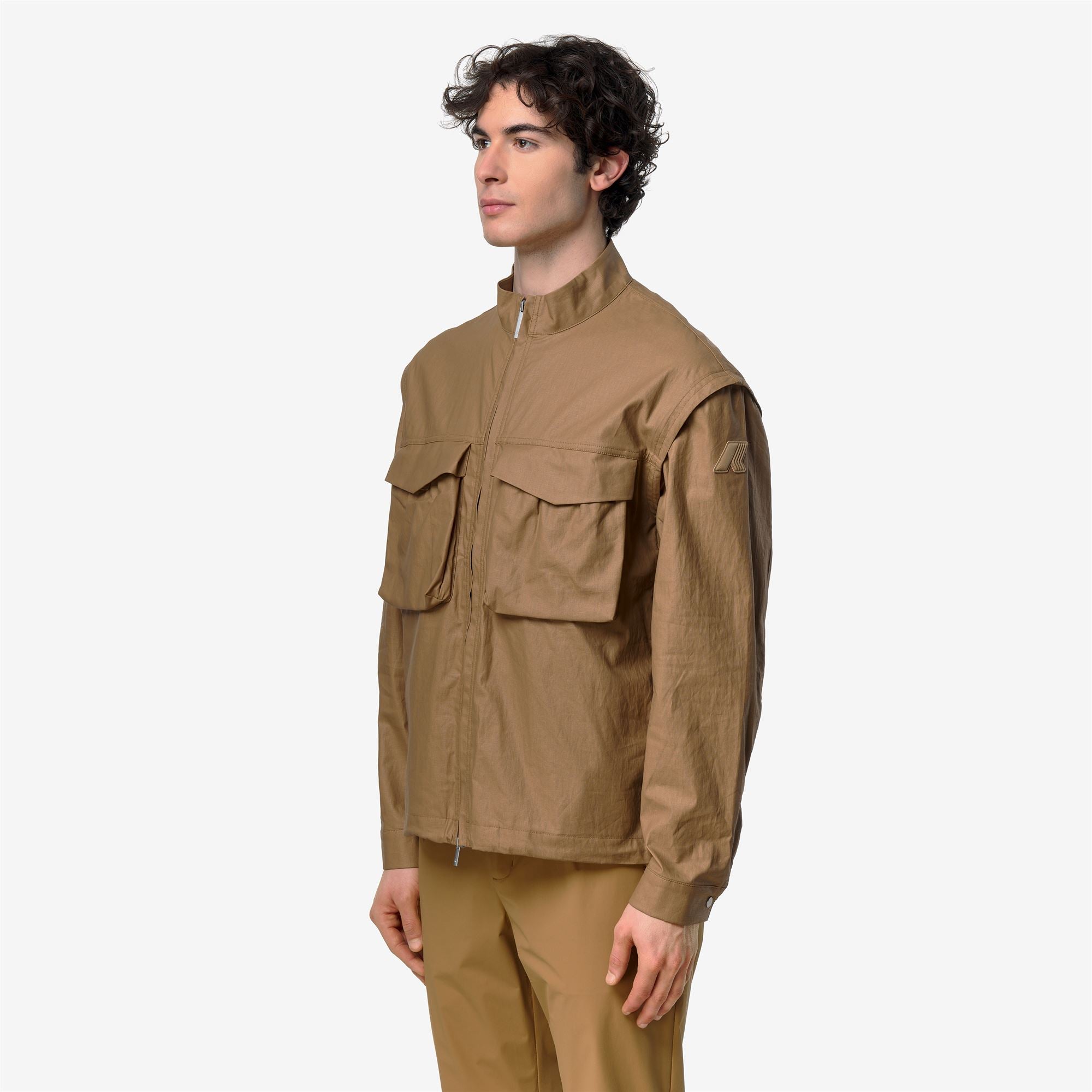 k-way-orian-natural-blend-veste-courte-homme-brown-bistre-combo image 2