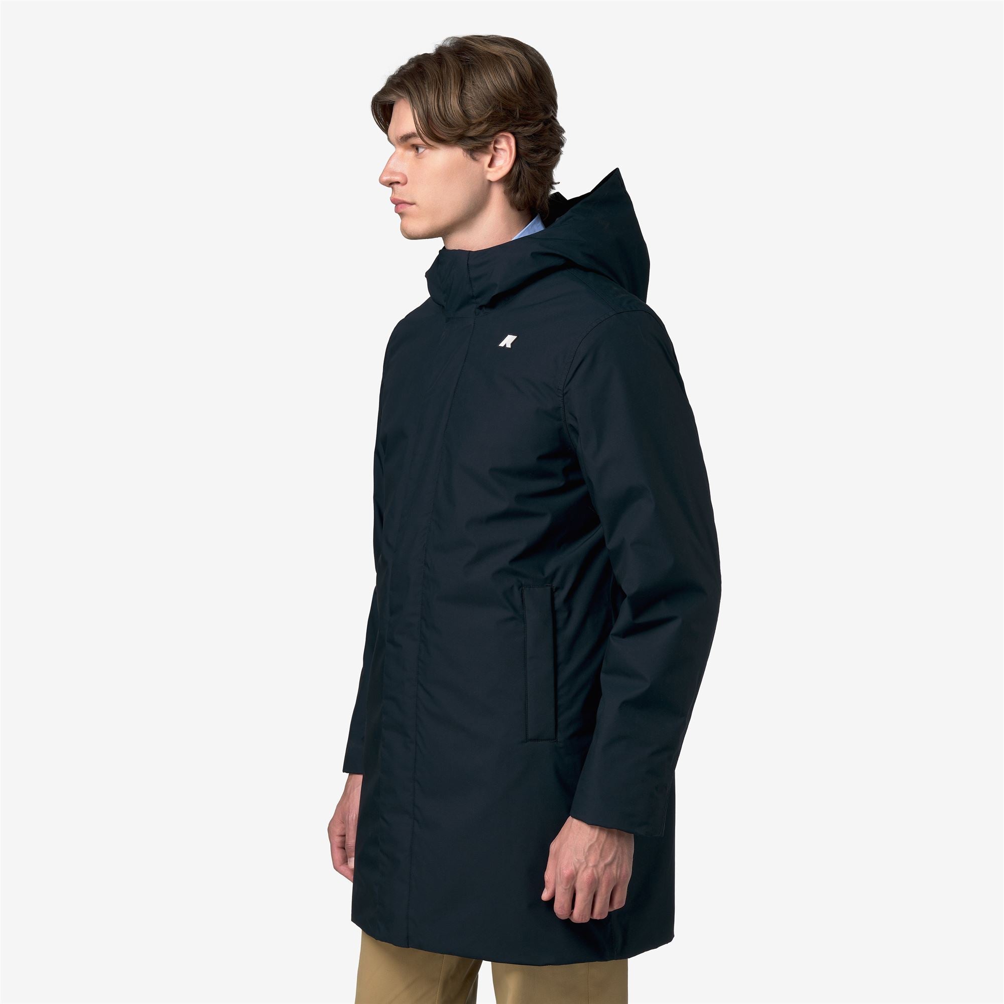 k-way-thomas-warm-micro-canvas-veste-longue-homme-blue-depth image 2