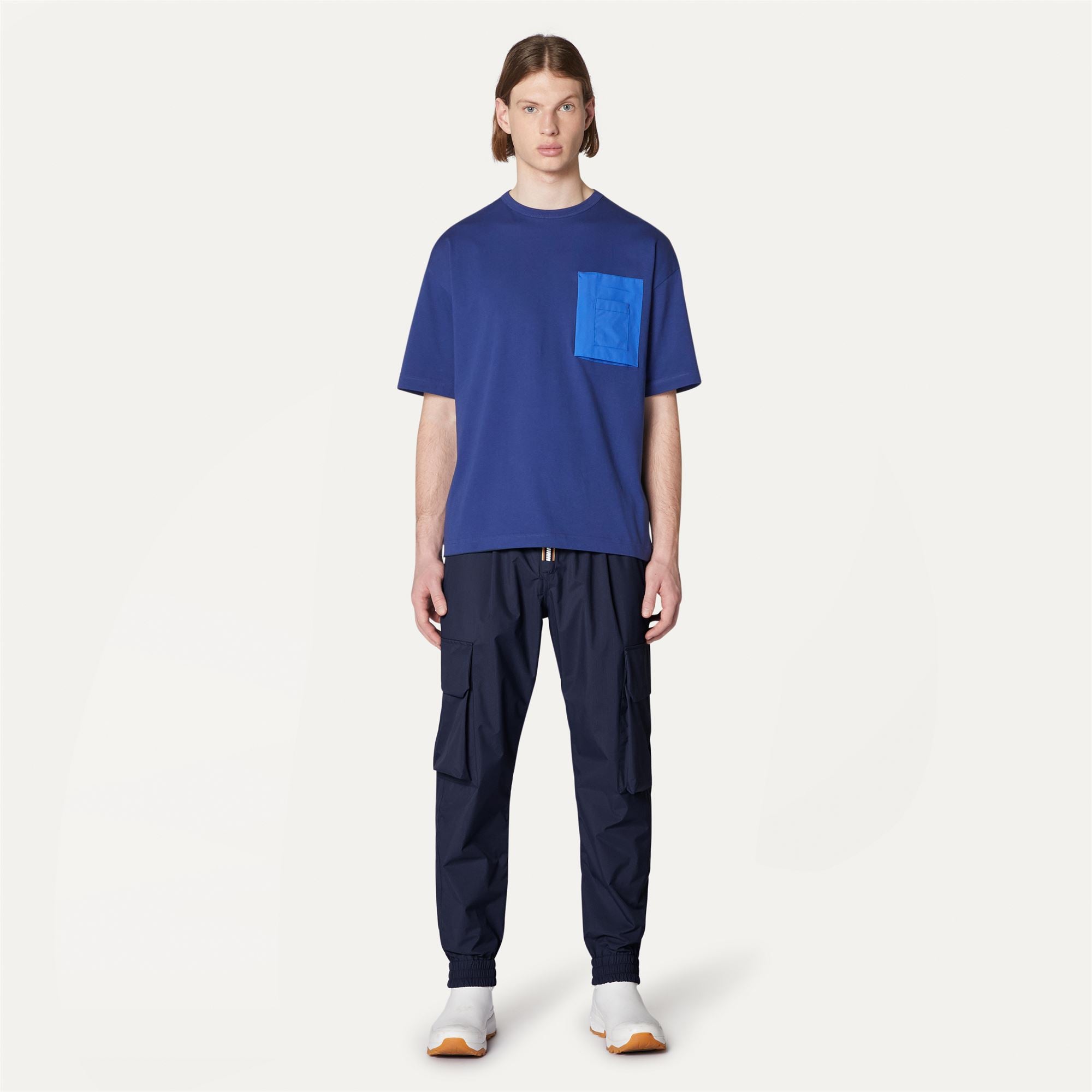 k-way-leo-pocket-2-1-amiable-silver-pantalon-cargo-unisexe-blue-print-blue-royal image 1