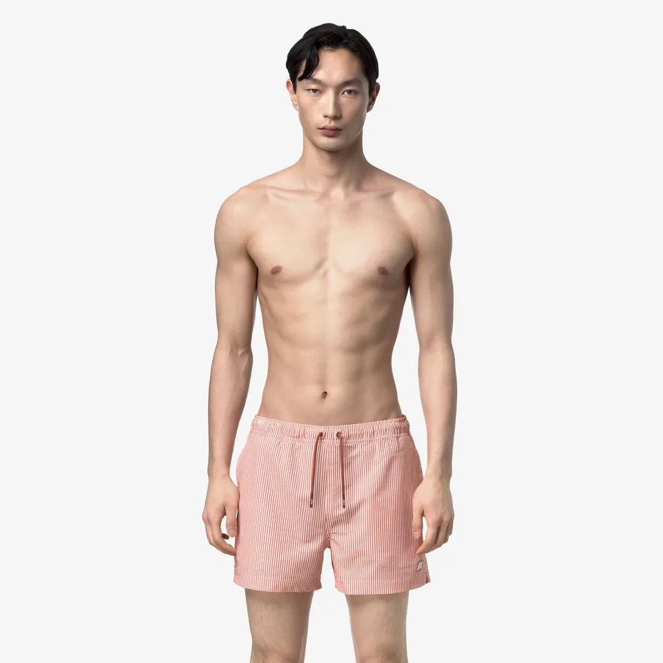 k-way-hazel-mid-stripes-beach-maillot-de-bain-homme-white-orange-brownish image 1