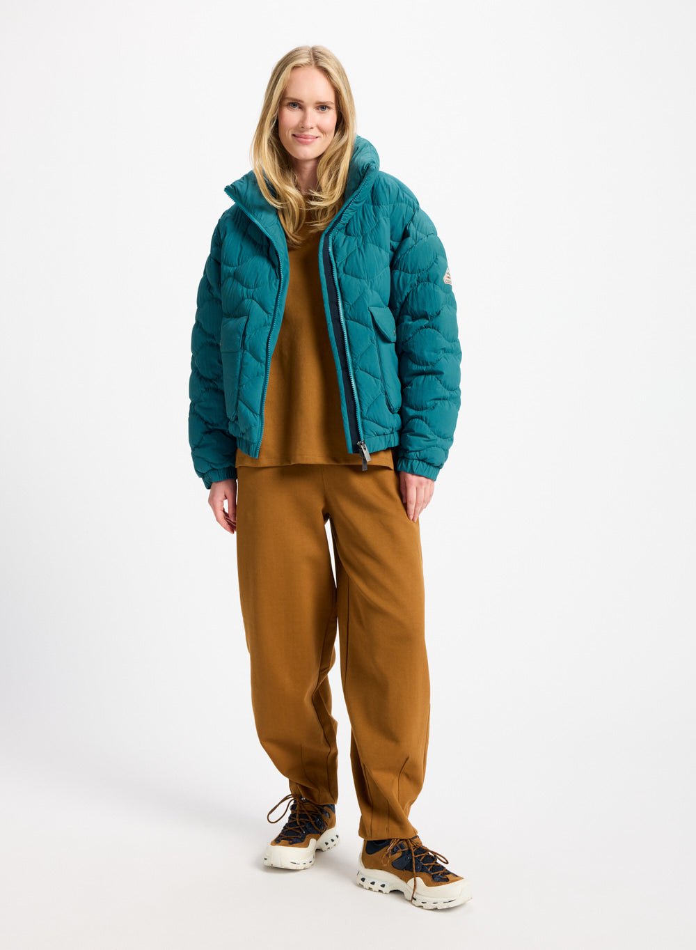 pyrenex-enola-doudoune-courte-bomber-turquoise-duvet image 2