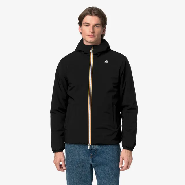 k-way-jack-st-warm-double-veste-court-r-versible-homme-black-pure-beige-khaki image 1