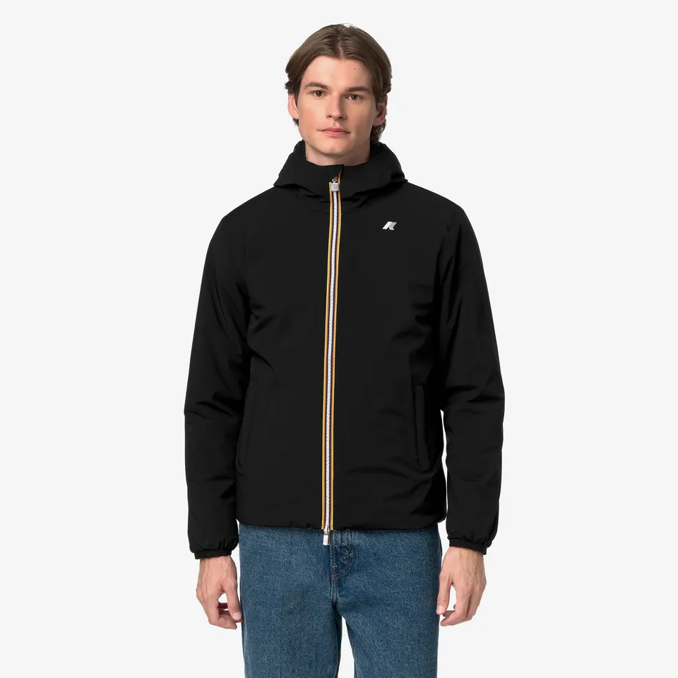 k-way-jack-st-warm-double-veste-court-r-versible-homme-black-pure-beige-khaki image 1