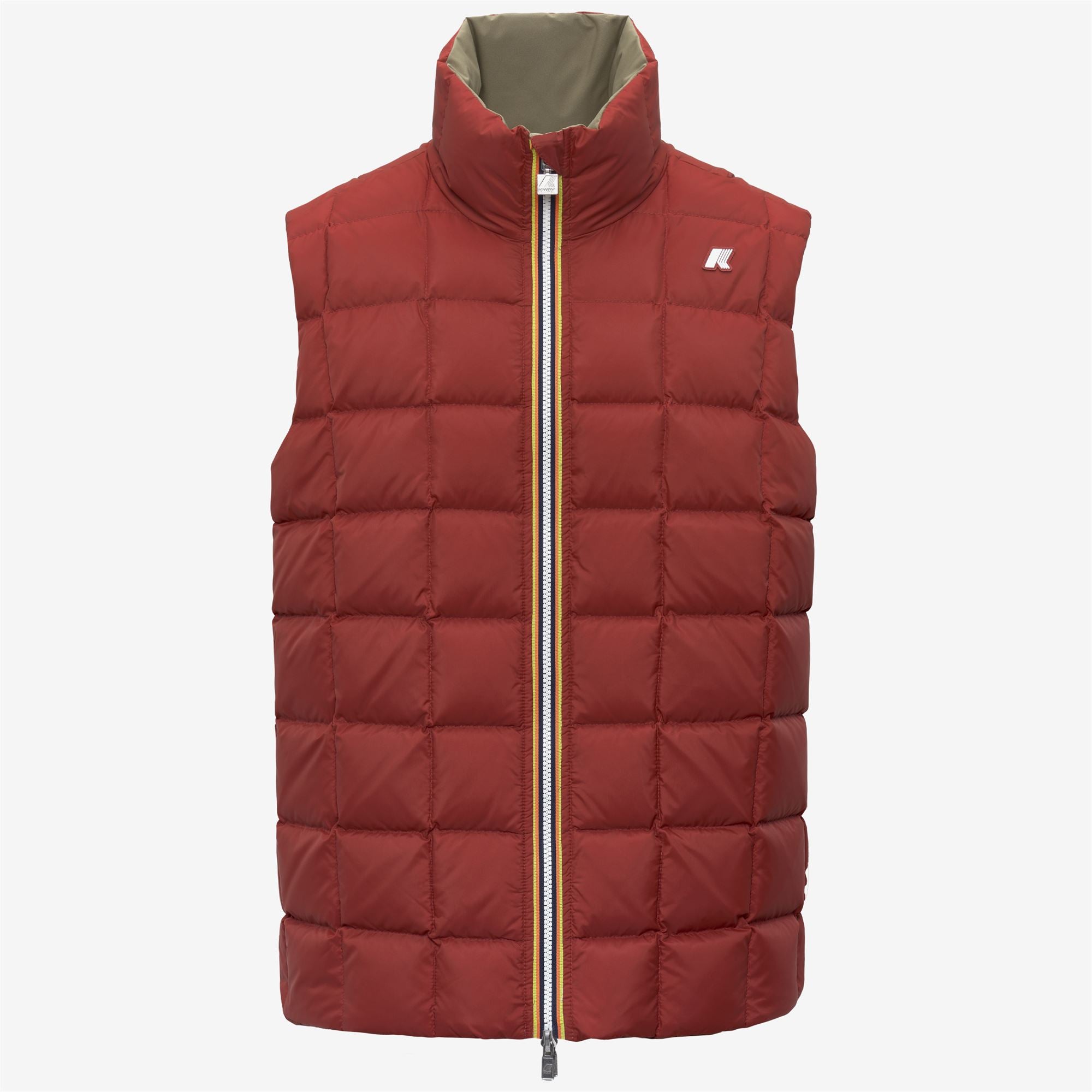k-way-valen-st-thermo-double-gilet-homme-green-army-red-dk-chili image 6