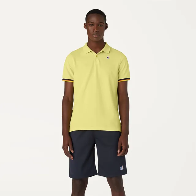 k-way-vincent-contrast-stretch-polo-homme-yellow-sheen image 1