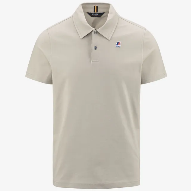 k-way-gregoire-tape-polo-homme-beige-grey image 1