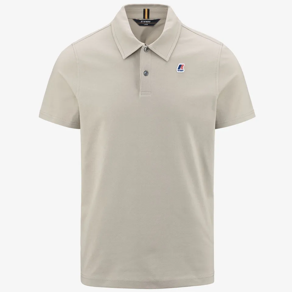 k-way-gregoire-tape-polo-homme-beige-grey image 1