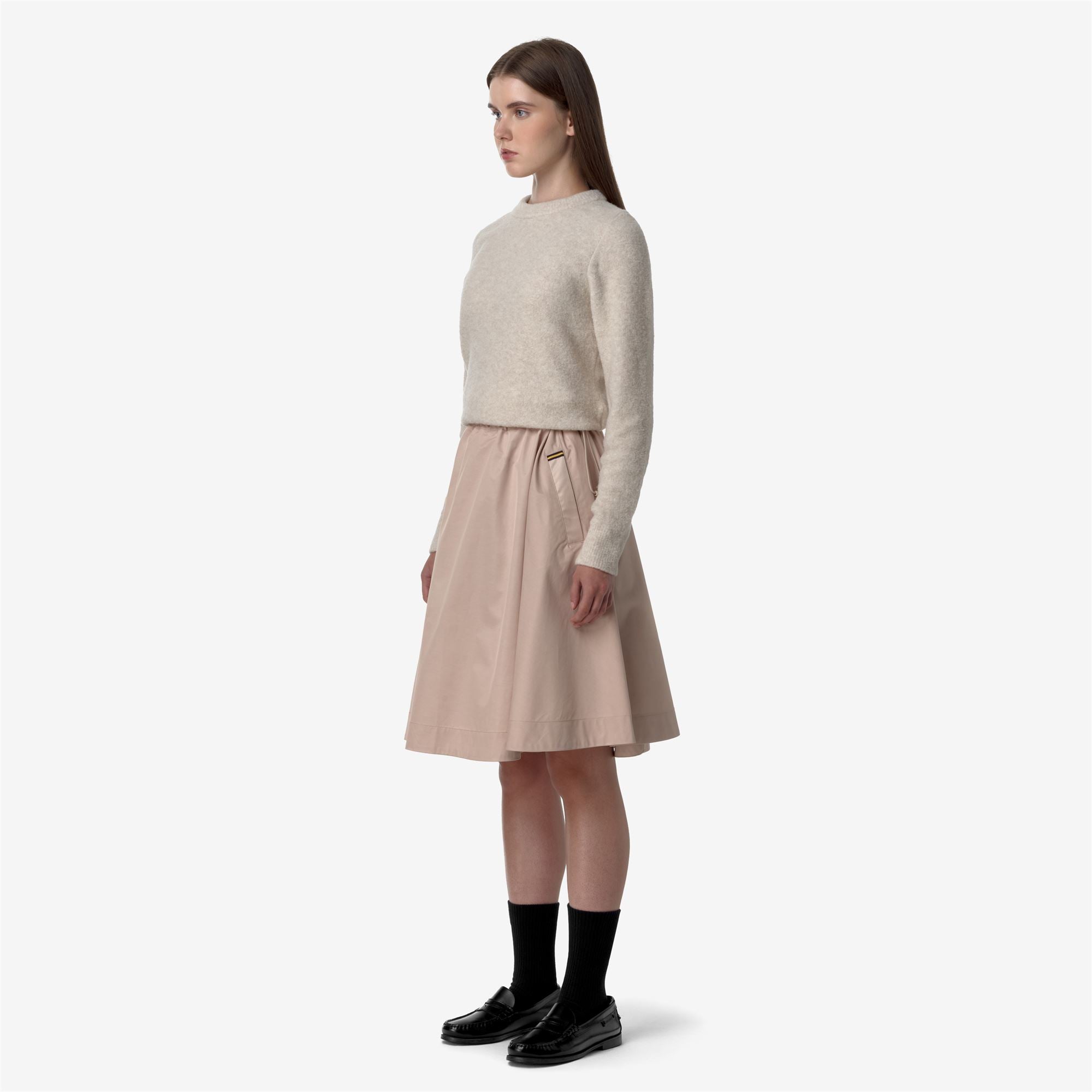 k-way-gaela-satin-jupe-midi-longuette-femme-pink-tint image 2