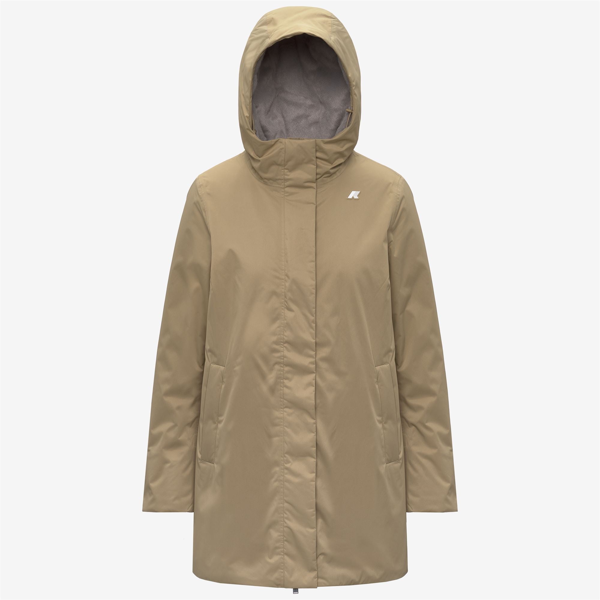k-way-sophie-twill-soft-beaver-veste-3-4-femme-beige-khaki-grey-warm image 5