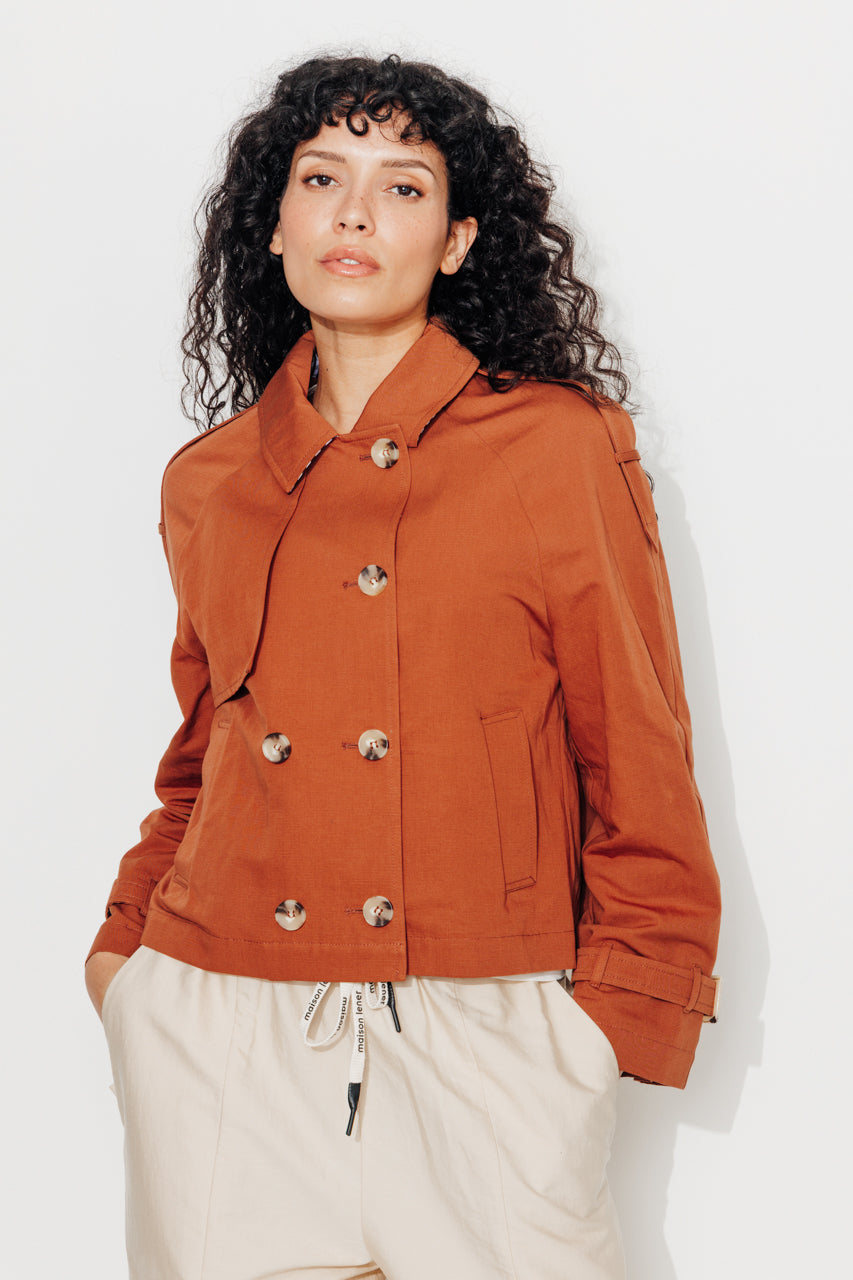 trench-coat-bovelle-veste-esprit-trench-coton-et-lin-marron image 4