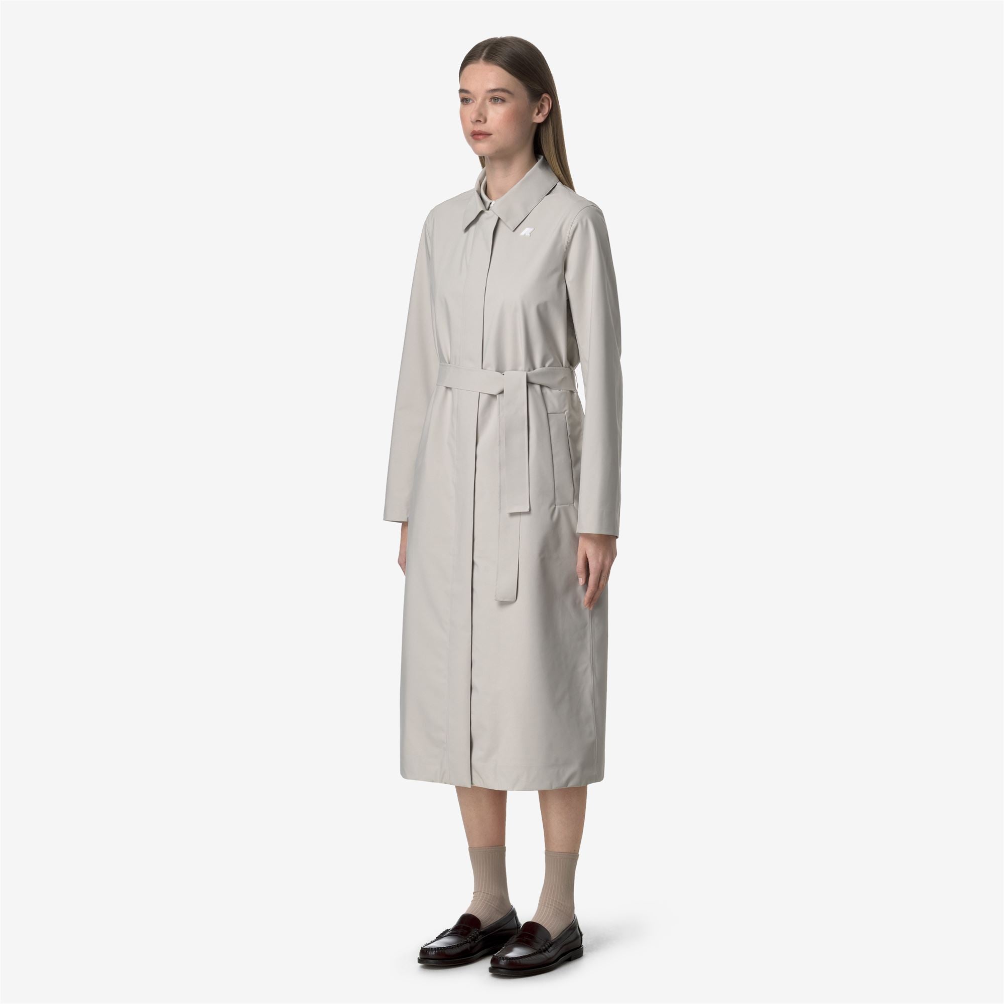 k-way-barbra-stretch-2l-veste-longue-femme-beige-lt image 2