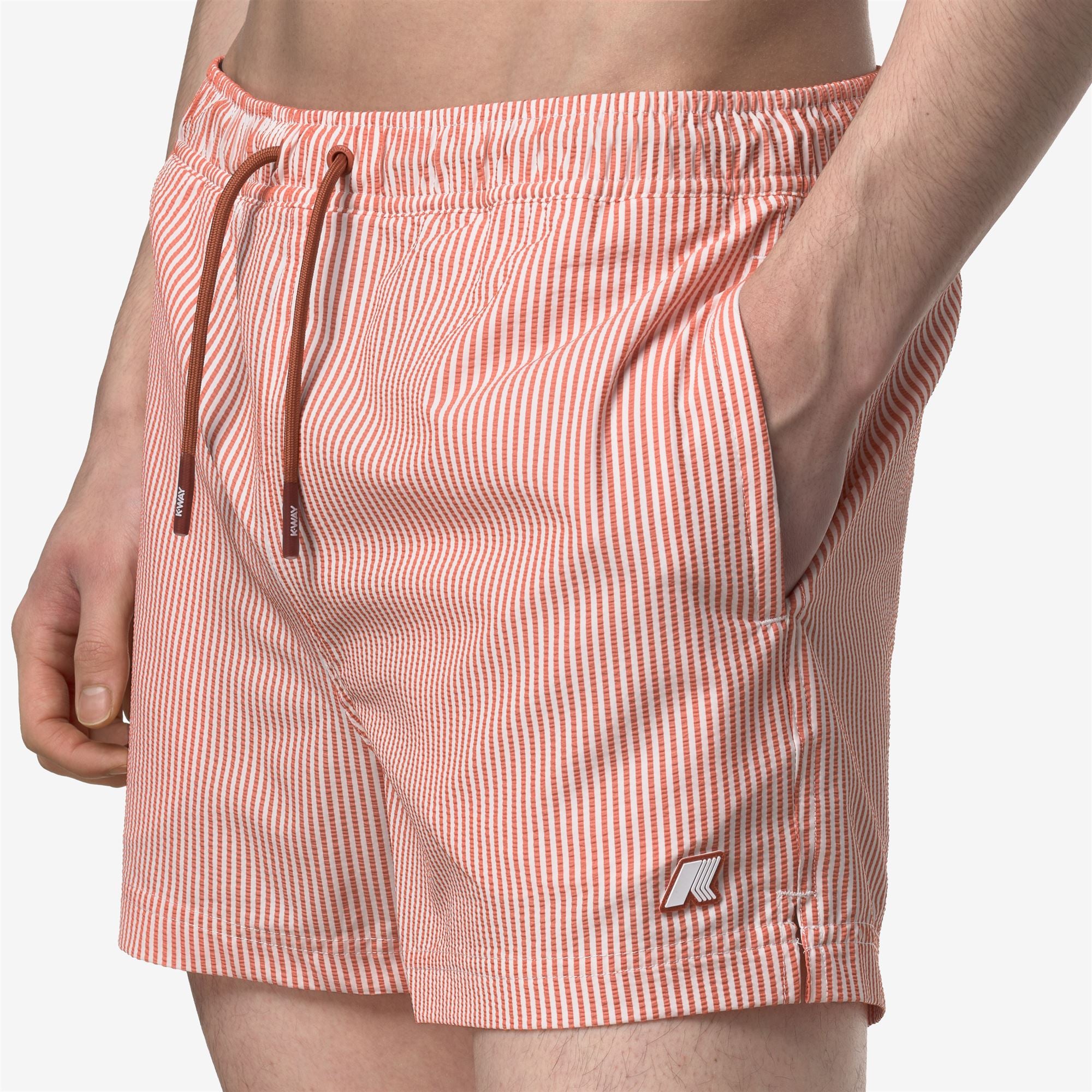 k-way-hazel-mid-stripes-beach-maillot-de-bain-homme-white-orange-brownish image 4